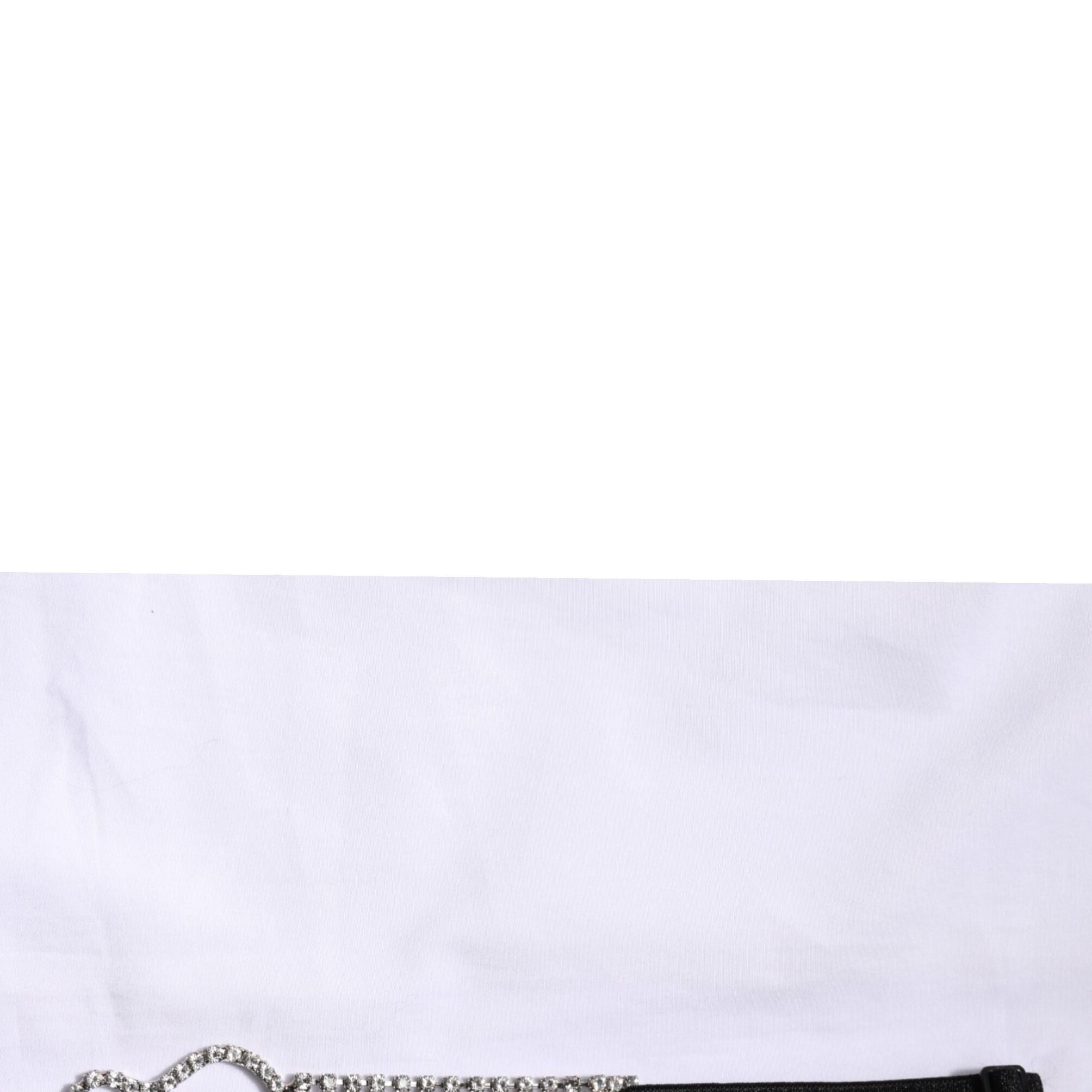 Dolce & Gabbana White Crystal Embellished Collared Shirt Top