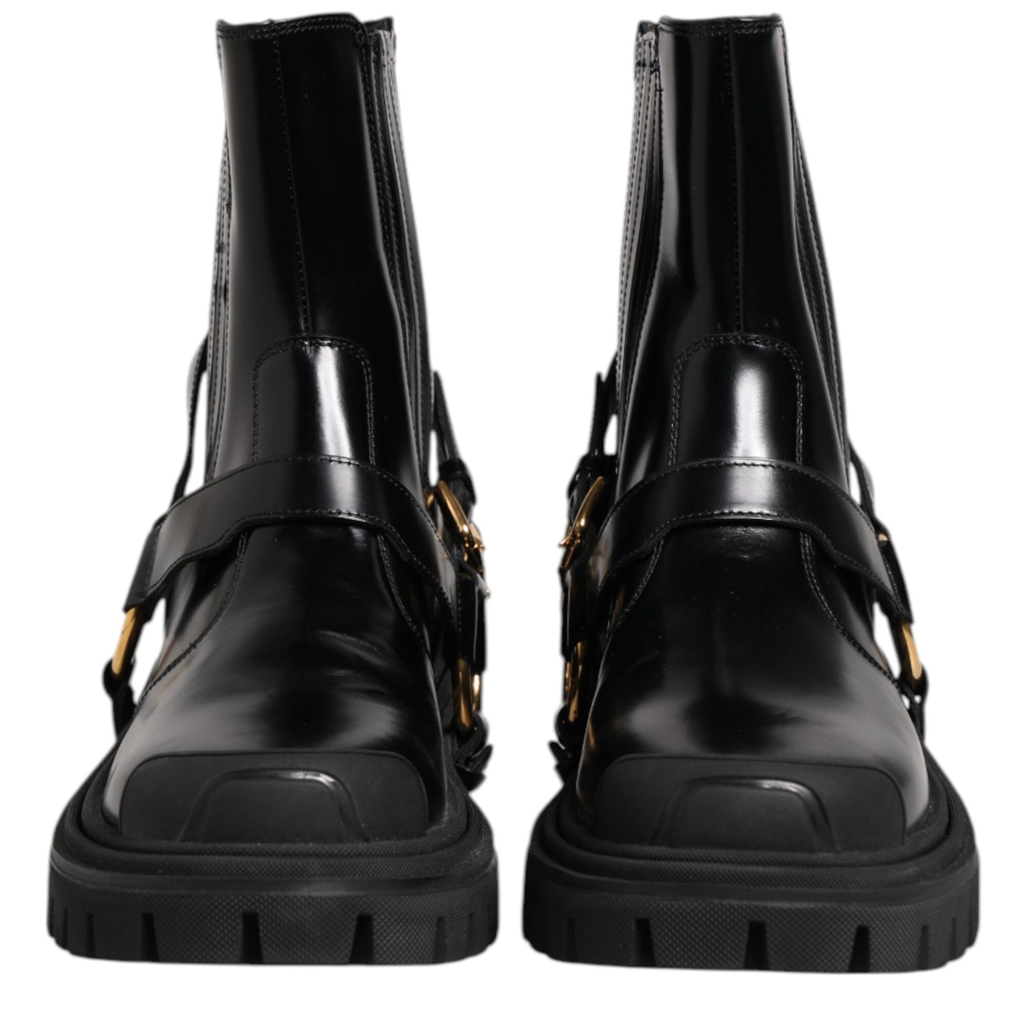 Dolce & Gabbana Black Leather Chelsea women Short Boots Shoes