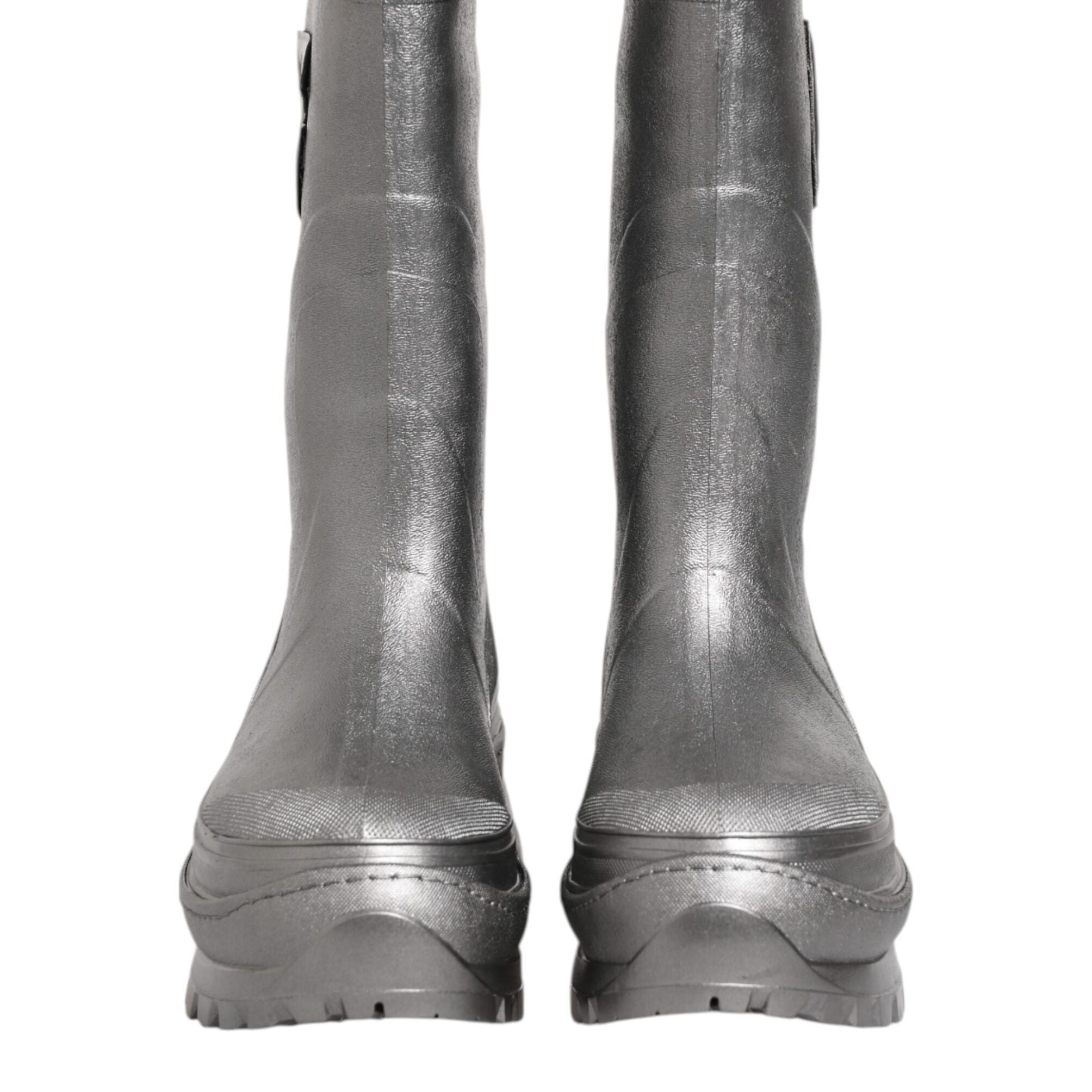 Dolce & Gabbana Metallic Silver Pull On Rain Boots Shoes