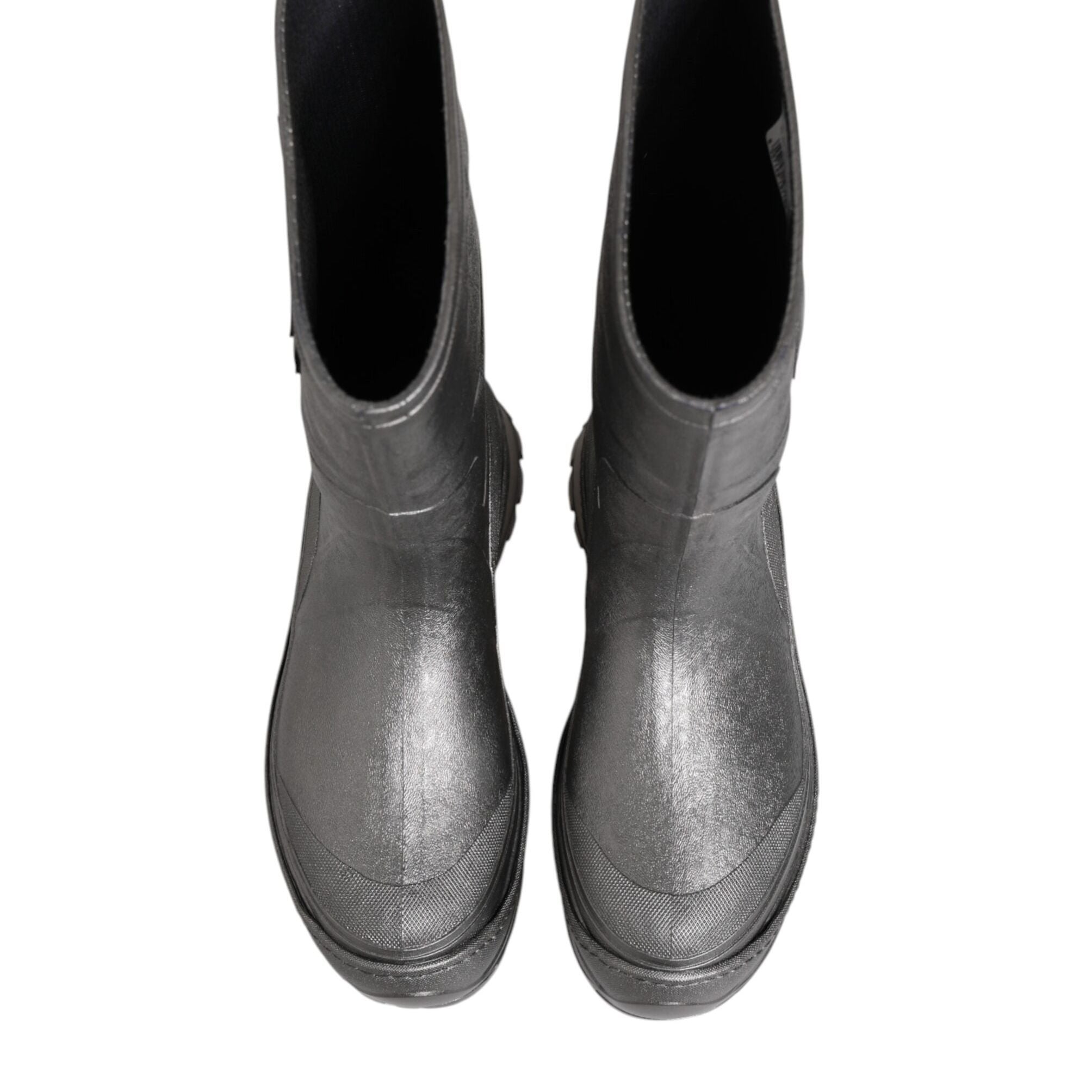 Dolce & Gabbana Metallic Silver Pull On Rain Boots Shoes