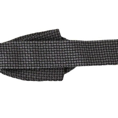 Dolce & Gabbana Gray Patterned Silk Adjustable Neck Bow Tie Papillon
