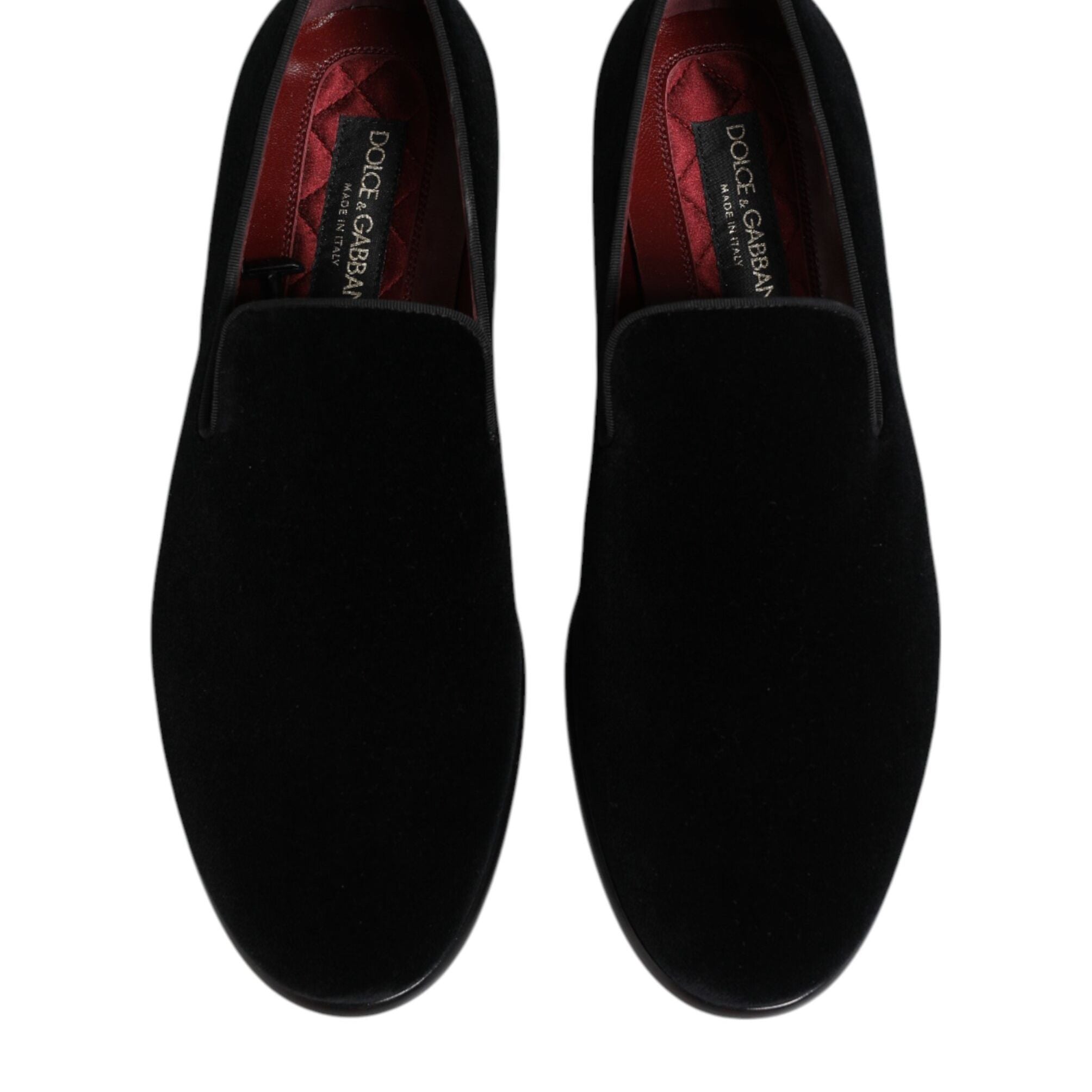 Dolce & Gabbana Black Velvet Loafers Formal Men Dress Shoes