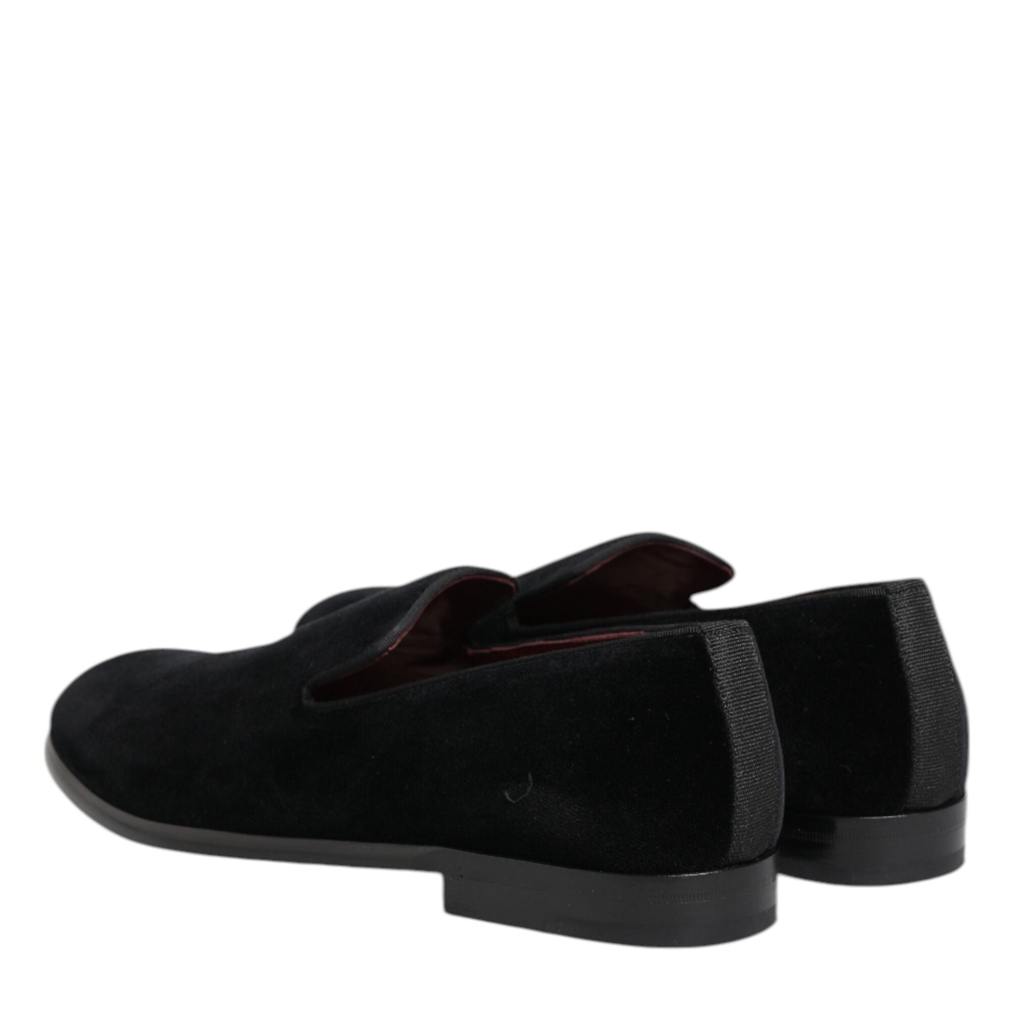 Dolce & Gabbana Black Velvet Loafers Formal Men Dress Shoes