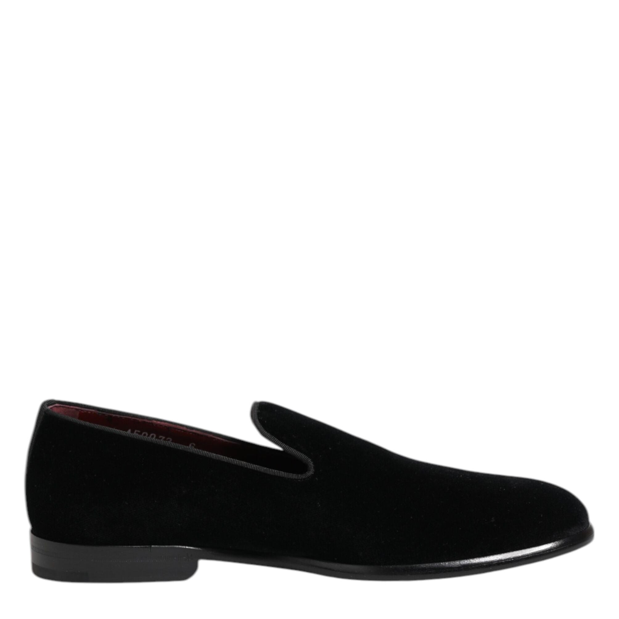 Dolce & Gabbana Black Velvet Loafers Formal Men Dress Shoes