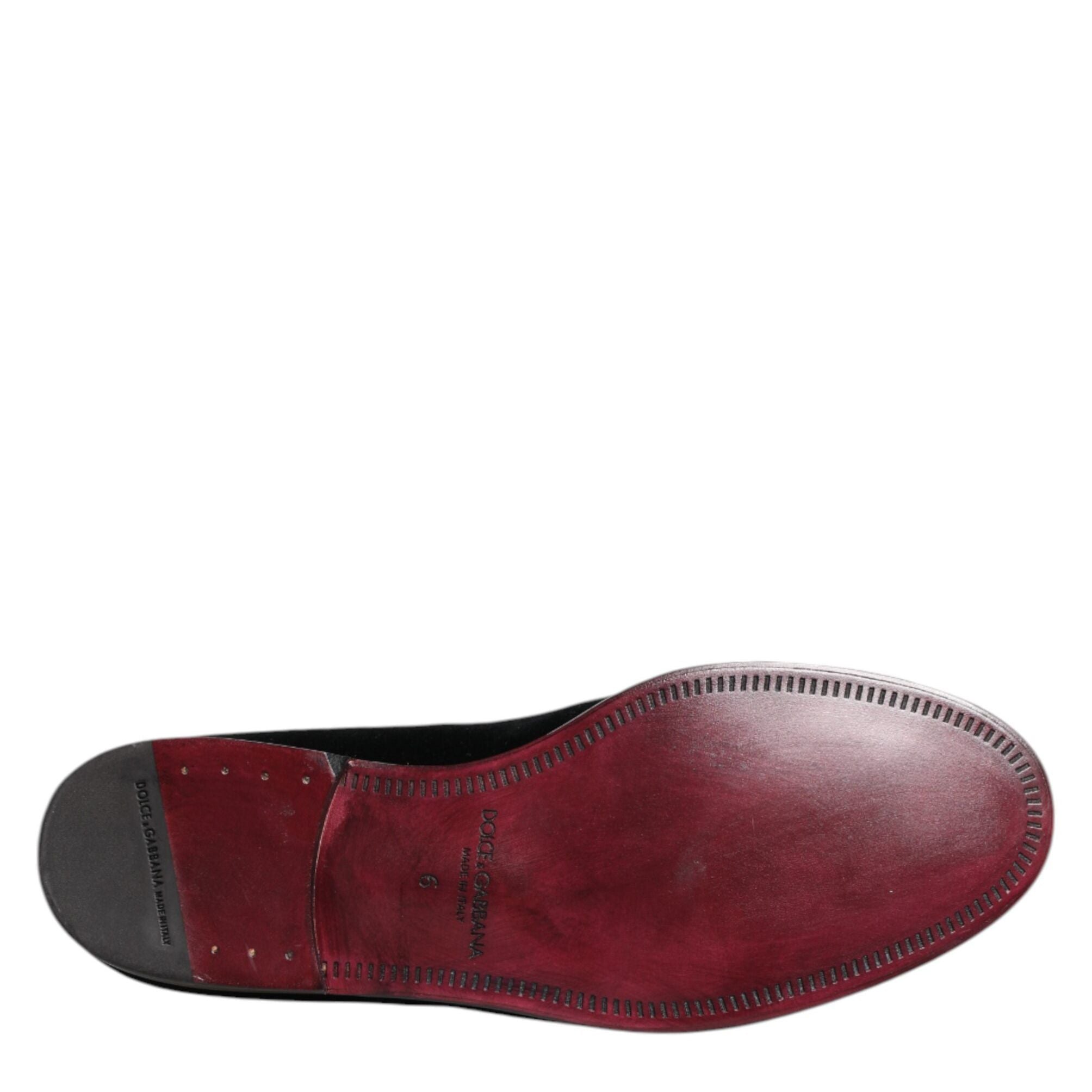 Dolce & Gabbana Black Velvet Loafers Formal Men Dress Shoes