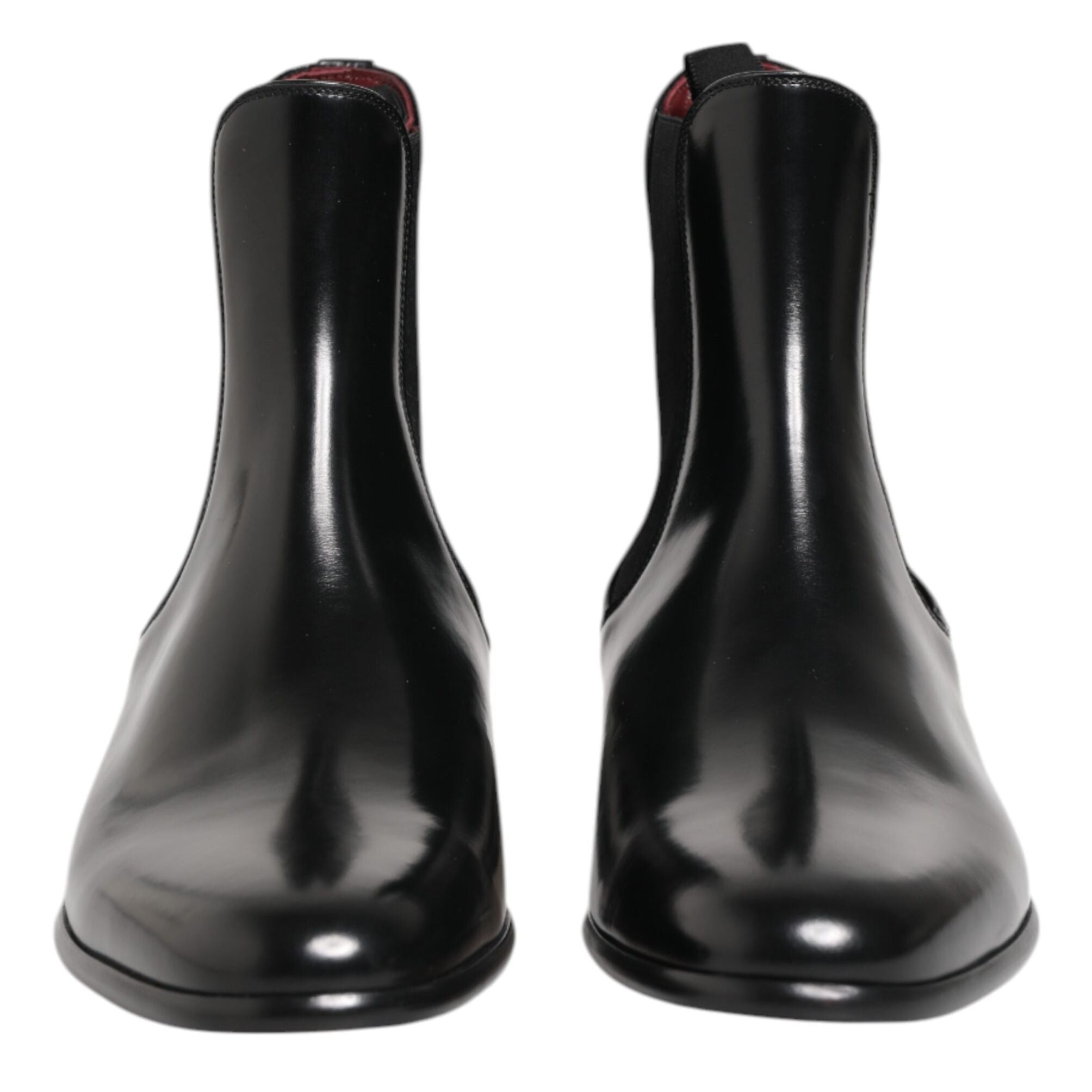 Dolce & Gabbana Black Chelsea Slip On Mid Calf Boots Shoes