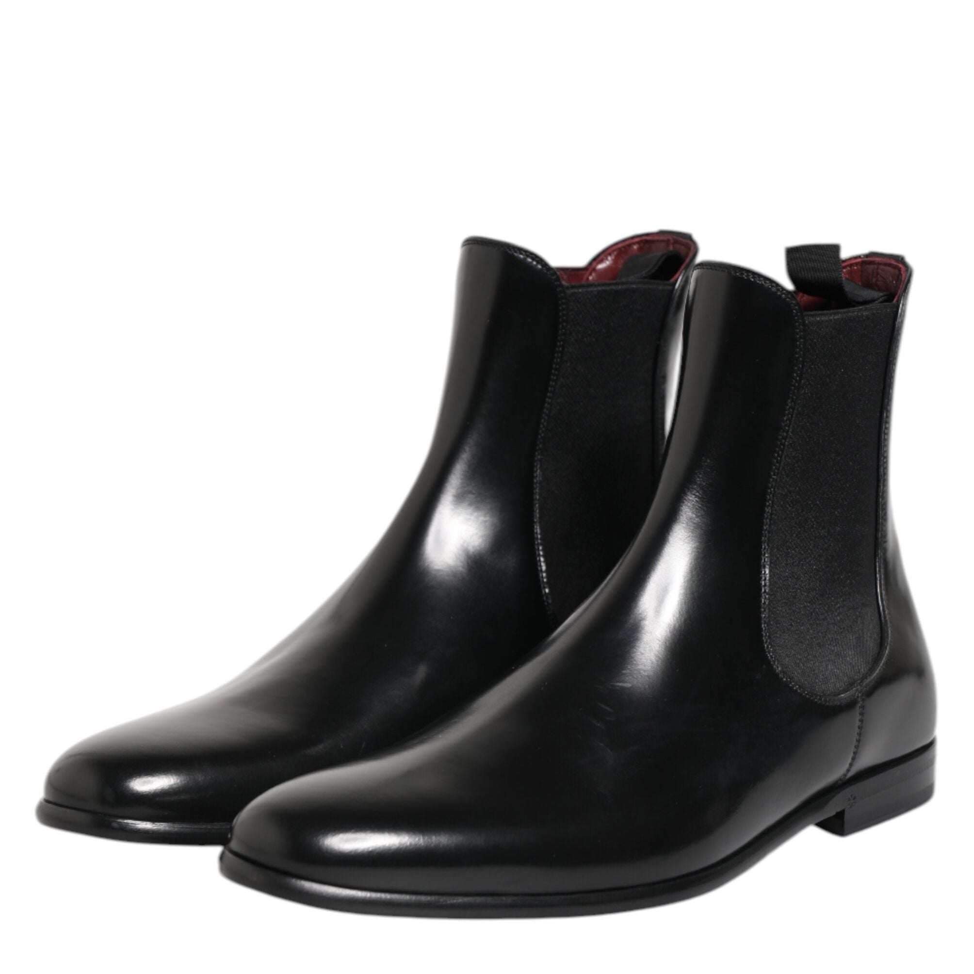 Dolce & Gabbana Black Chelsea Slip On Mid Calf Boots Shoes