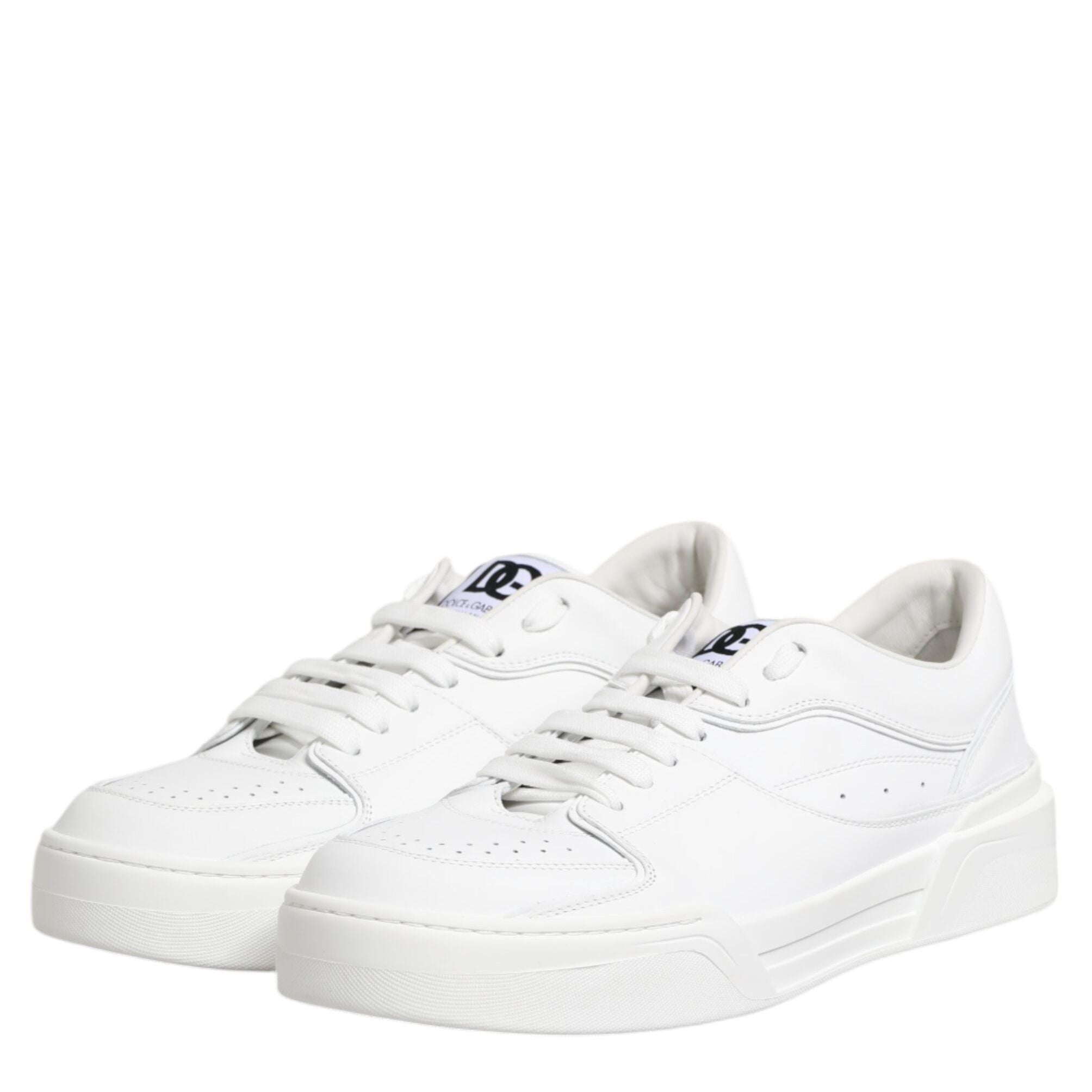 Dolce & Gabbana White Miami Leather Low Top Sneakers Shoes