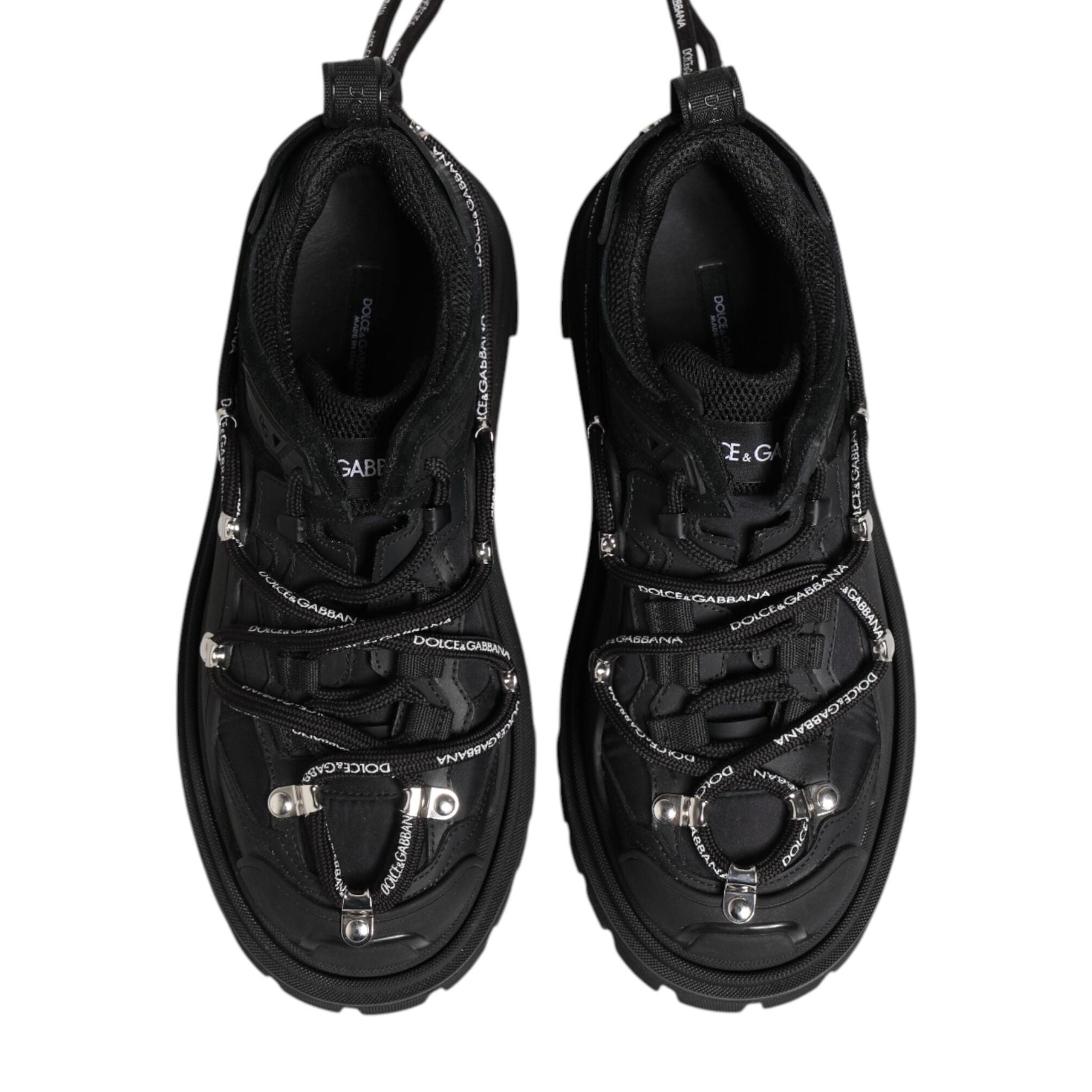 Dolce & Gabbana Black Low Top Lace Up Trekking Sneakers Shoes