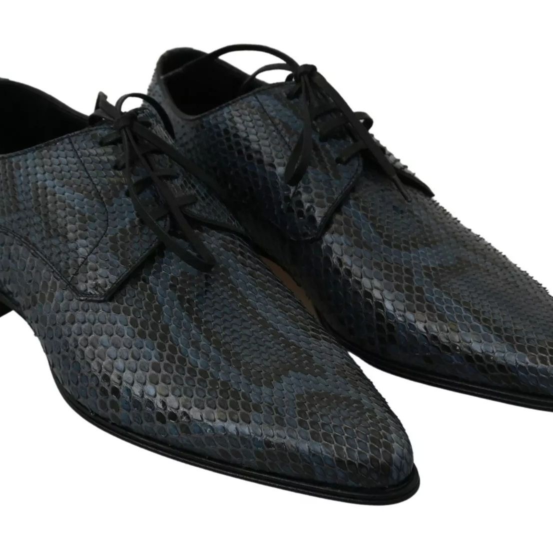 Dolce & Gabbana Blue Python Leather Snakeskin Shoes