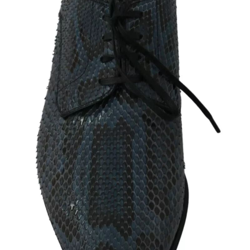 Dolce & Gabbana Blue Python Leather Snakeskin Shoes