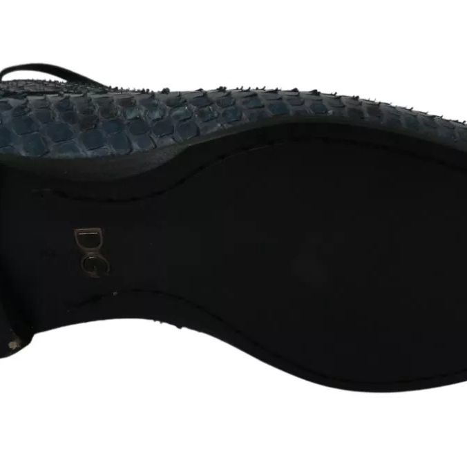 Dolce & Gabbana Blue Python Leather Snakeskin Shoes