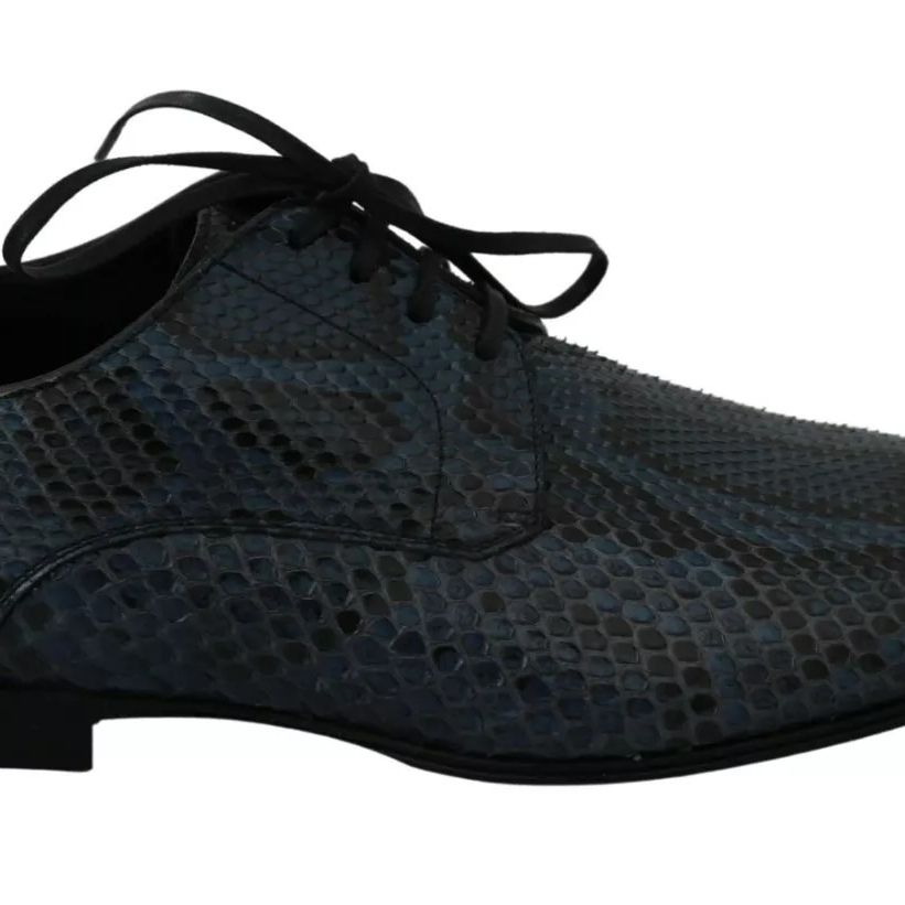 Dolce & Gabbana Blue Python Leather Snakeskin Shoes