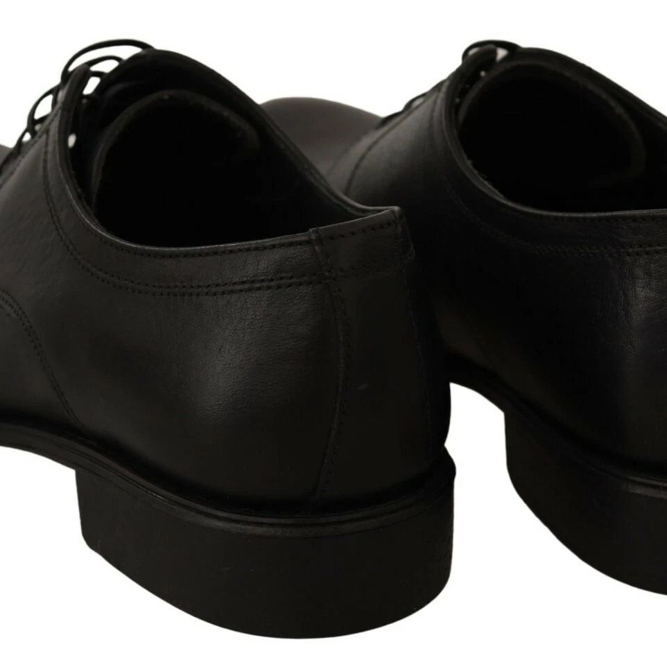 Dolce & Gabbana Black Lace Up Leather Men Formal Derby Shoes