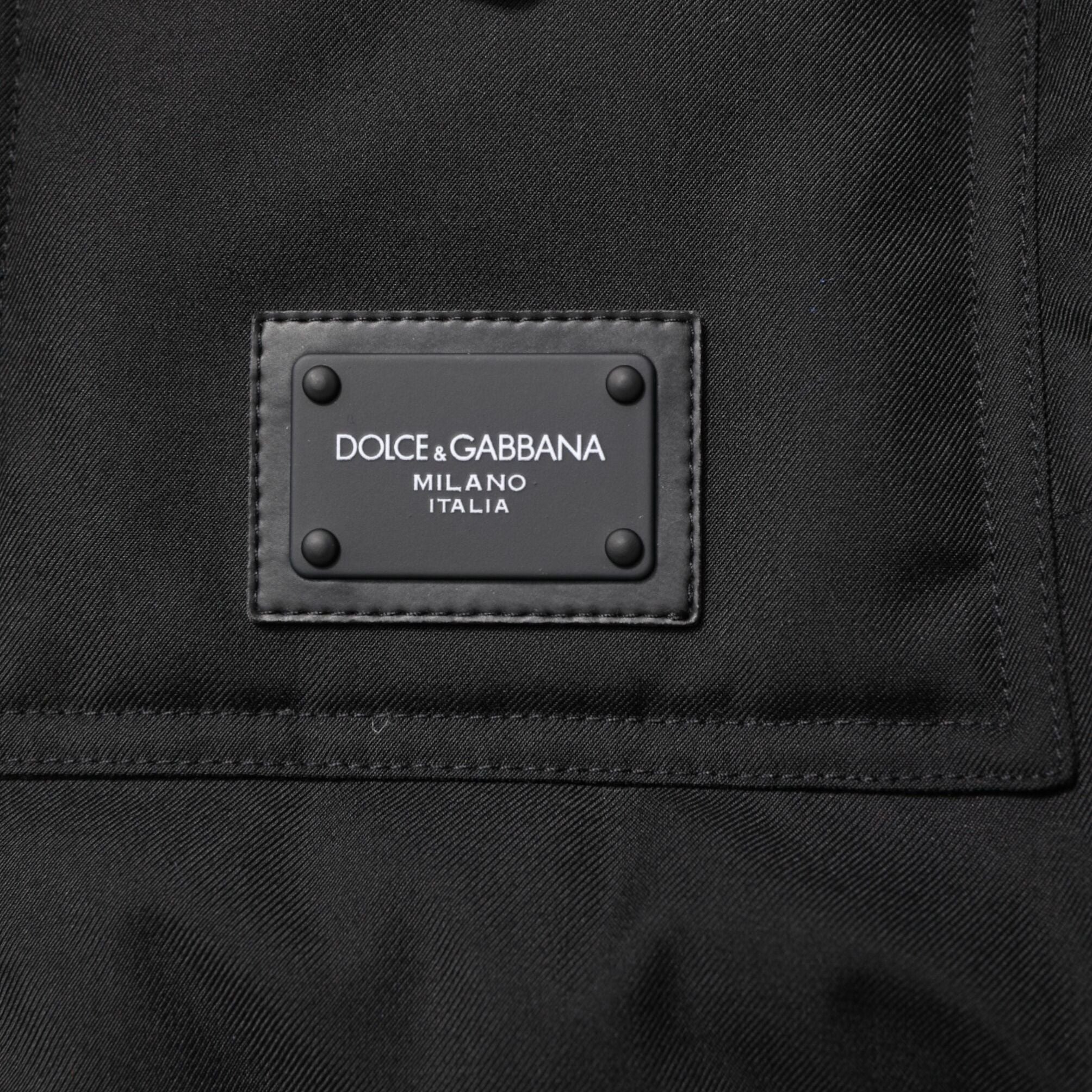 Dolce & Gabbana Black Sleeveless Parka Logo Plaque Jacket