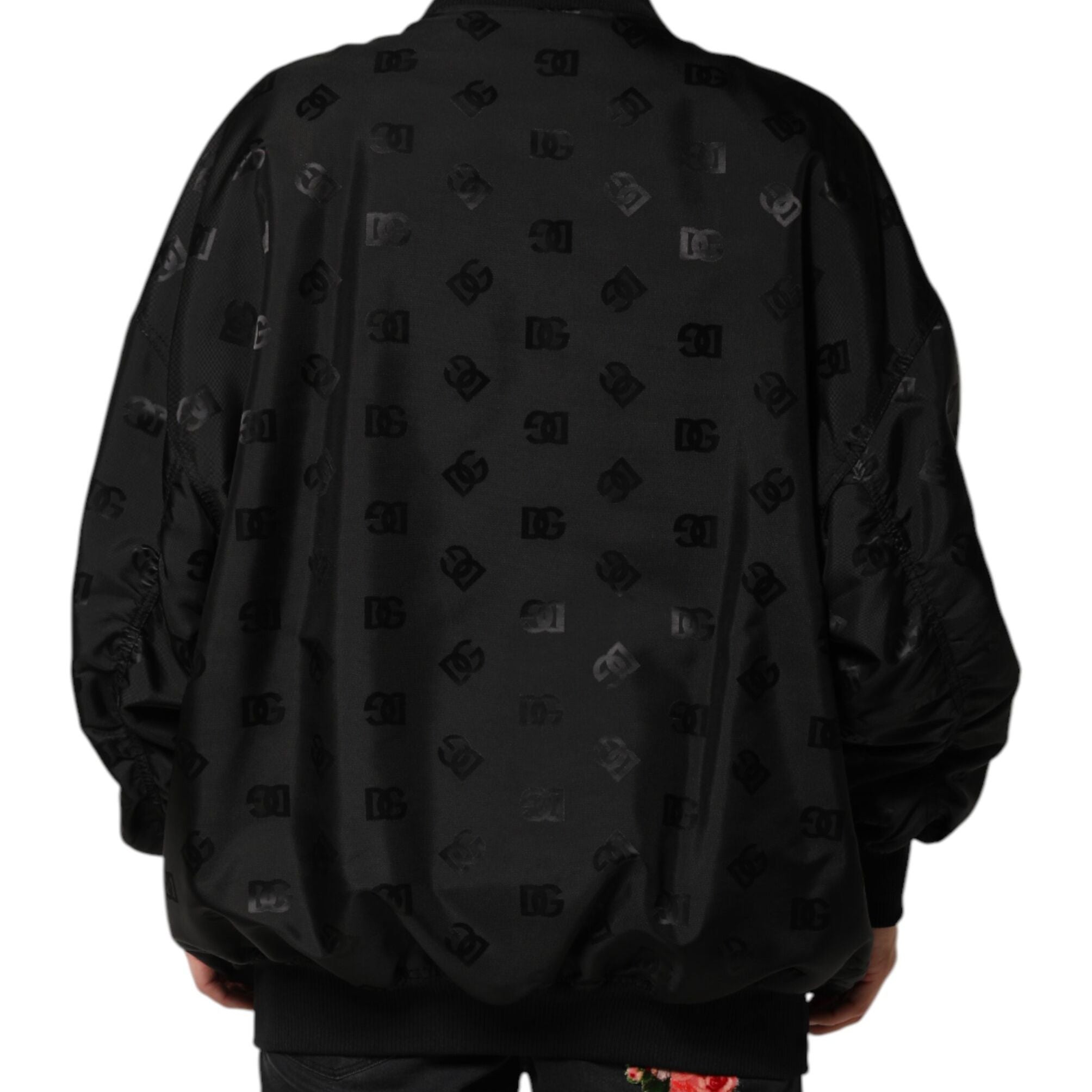 Dolce & Gabbana Black Cargo Windbraker Logo Mania Jacket