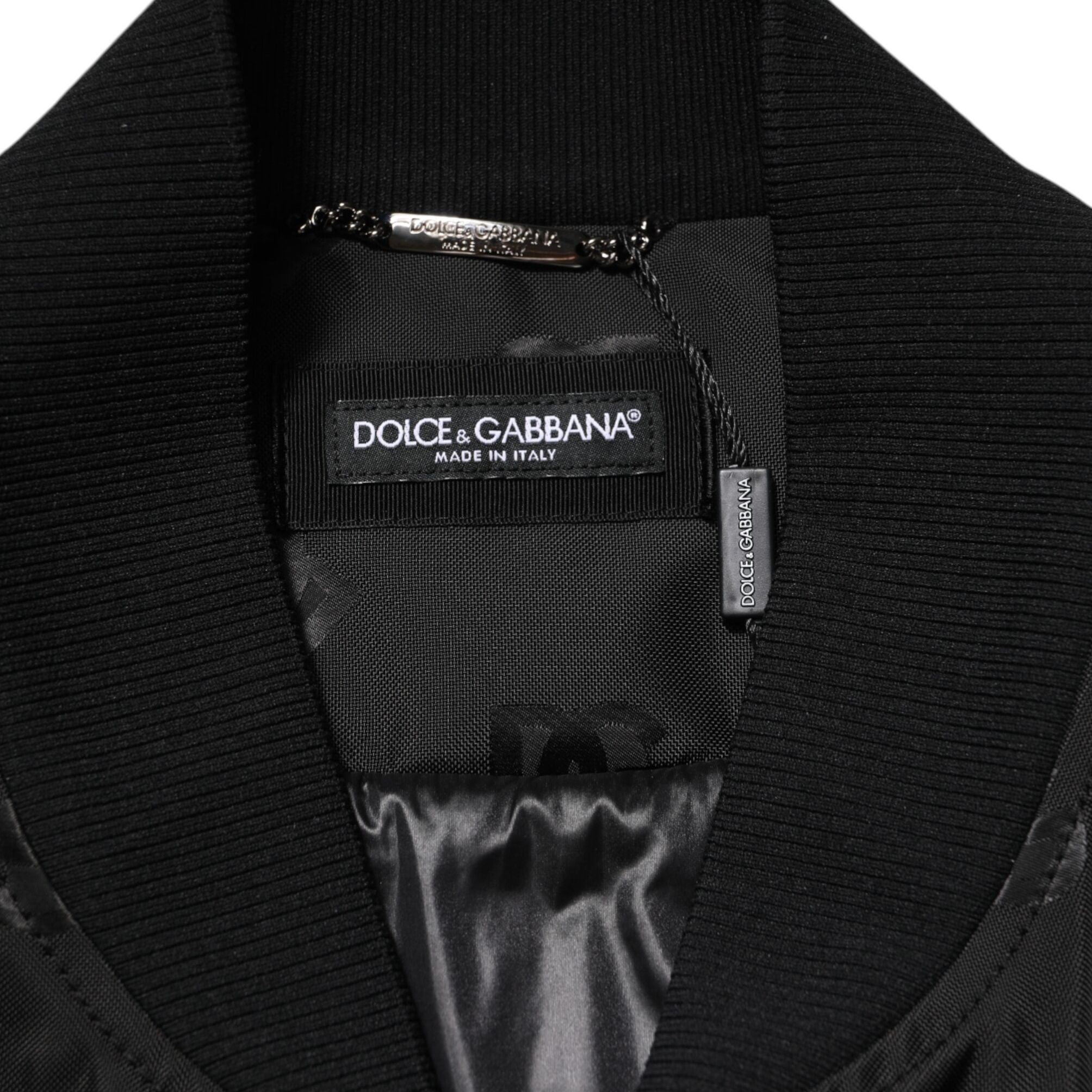 Dolce & Gabbana Black Cargo Windbraker Logo Mania Jacket