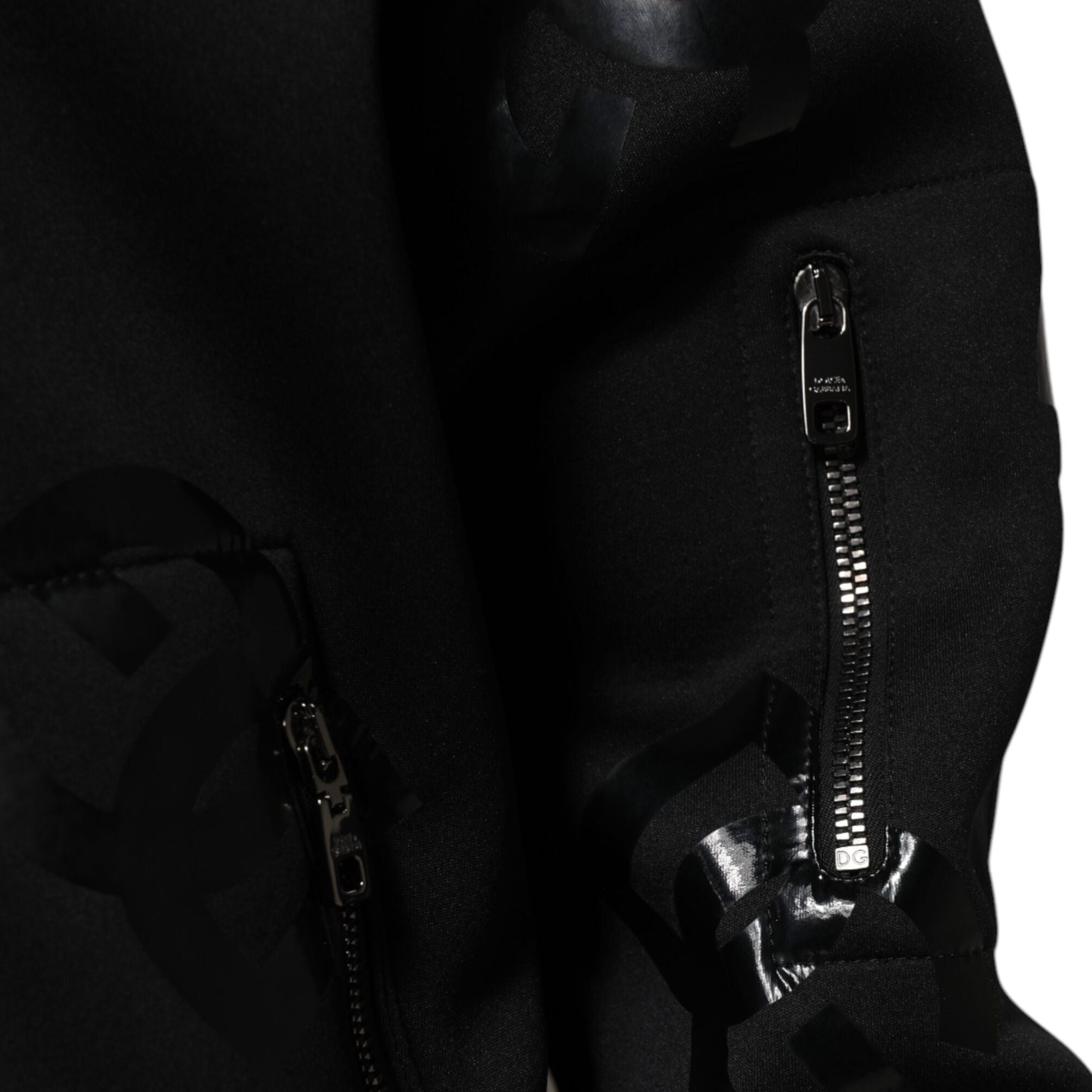Dolce & Gabbana Black Wool Logo DG Mania Men Bomber Jacket