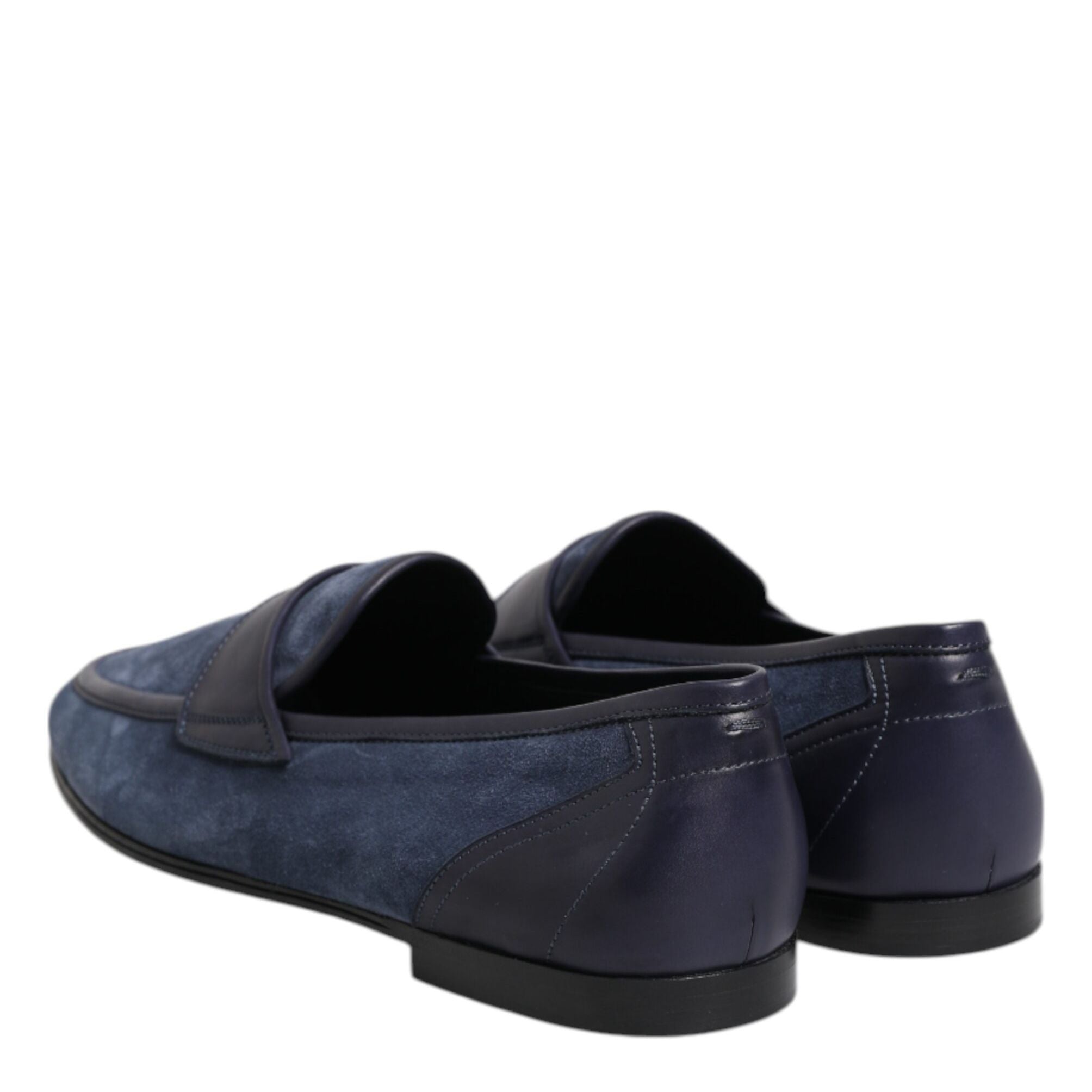 Dolce & Gabbana Blue Suede Leather Loafers Moccasin Shoes