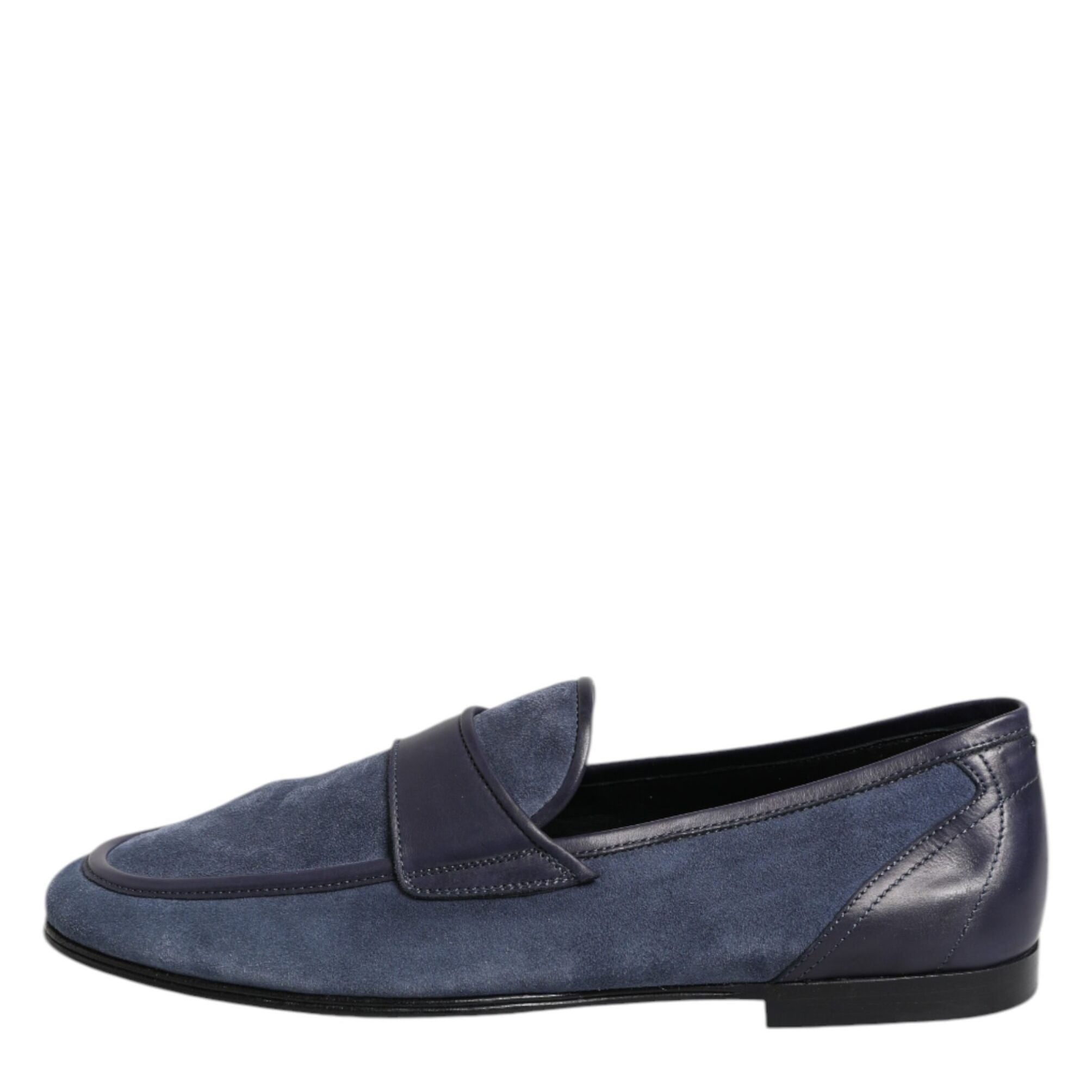 Dolce & Gabbana Blue Suede Leather Loafers Moccasin Shoes