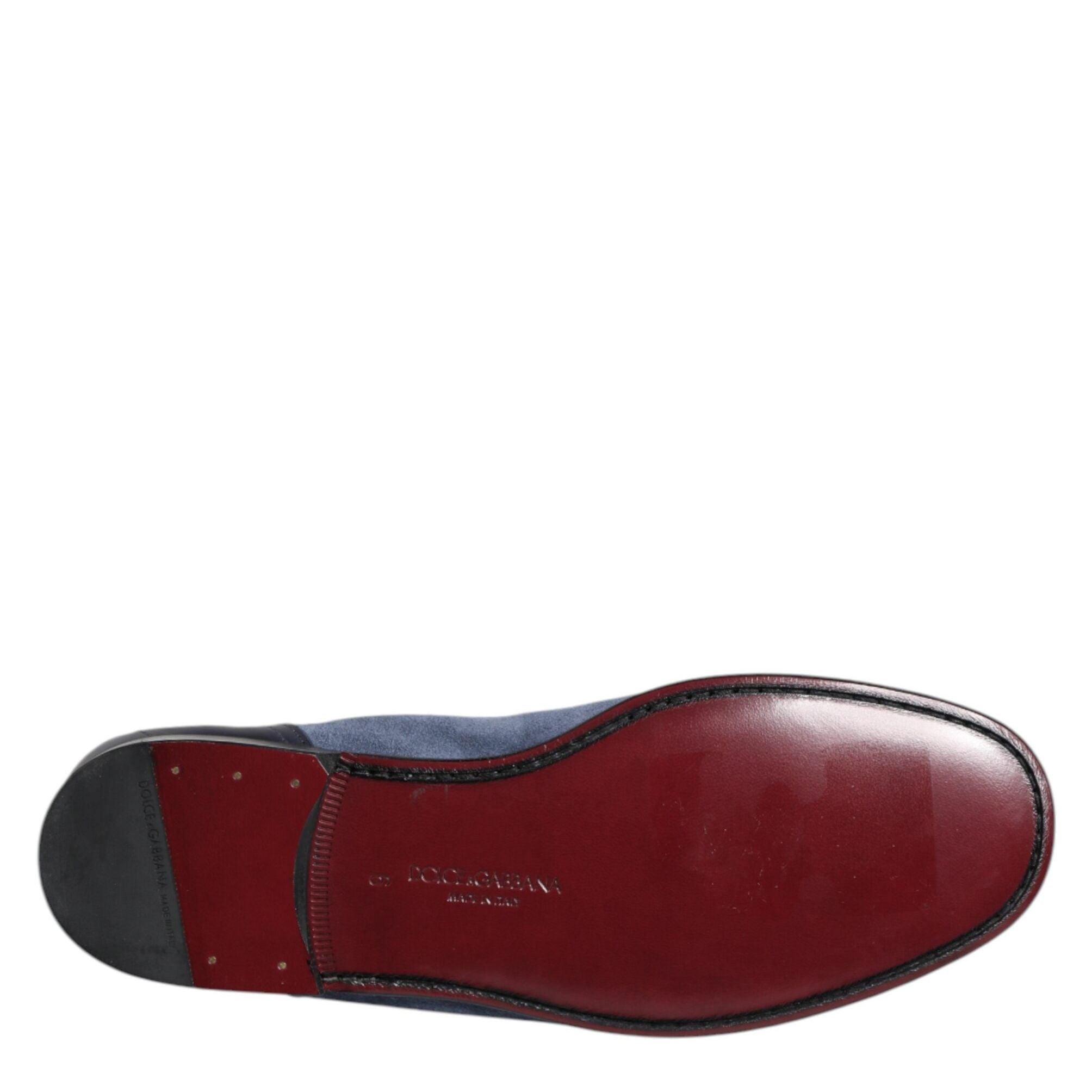 Dolce & Gabbana Blue Suede Leather Loafers Moccasin Shoes