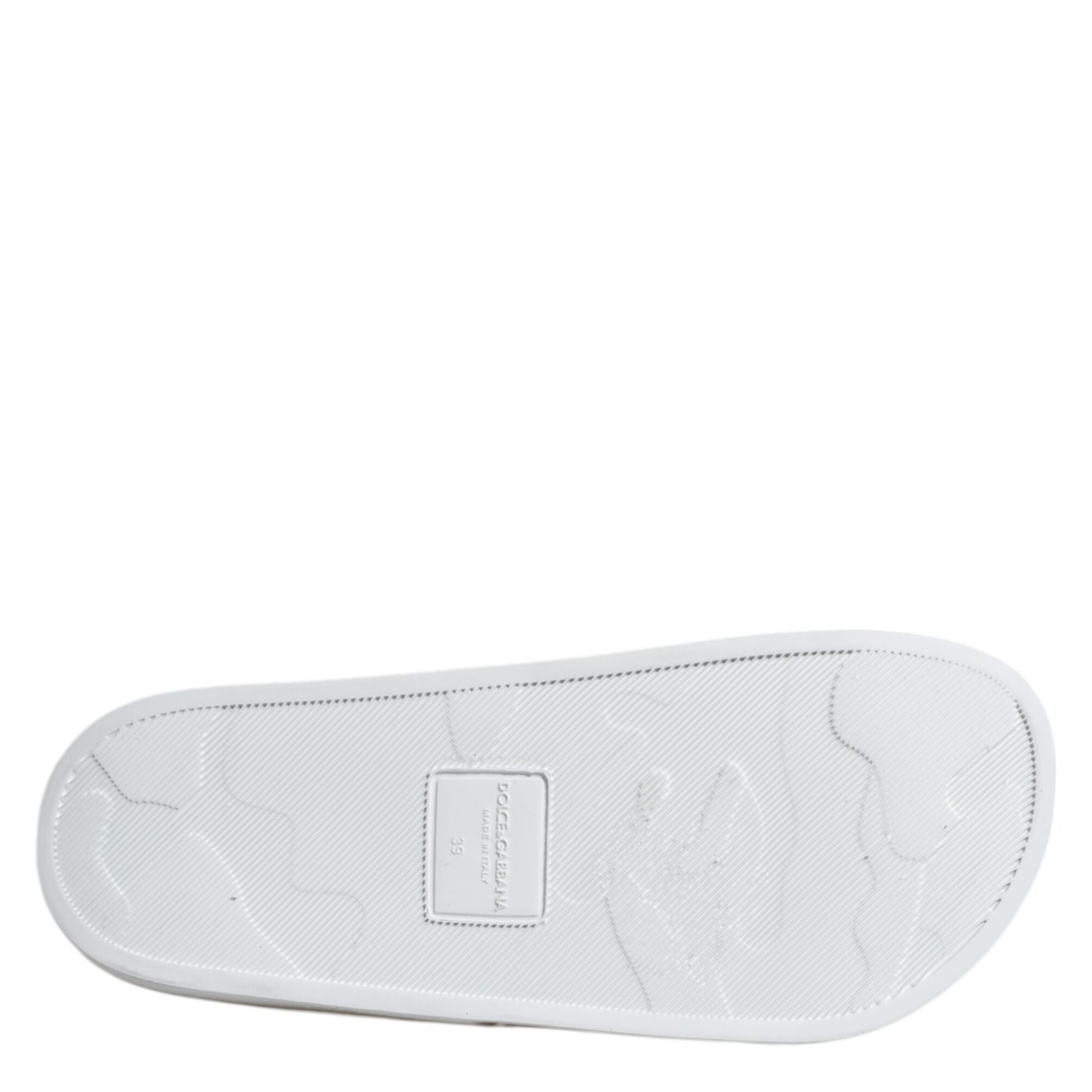 Dolce & Gabbana White Leather Slides Sandals Beachwear Shoes