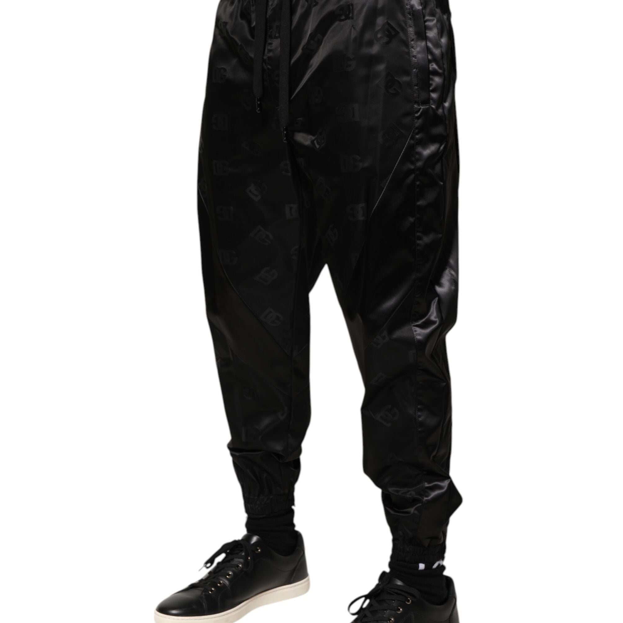 Dolce & Gabbana Black Logo DG Print Men Jogger Sweatpants Pants