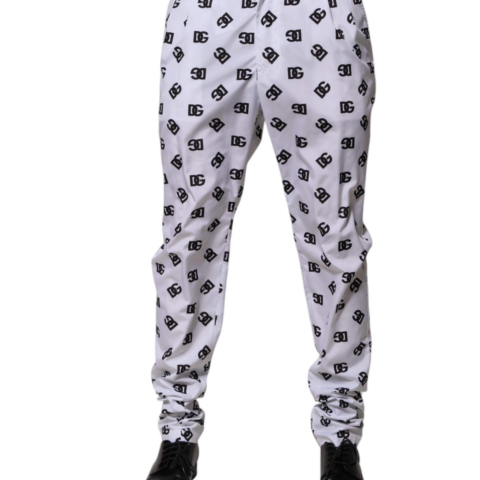 Dolce & Gabbana White Logo Cotton Skinny Denim Trouser Pants