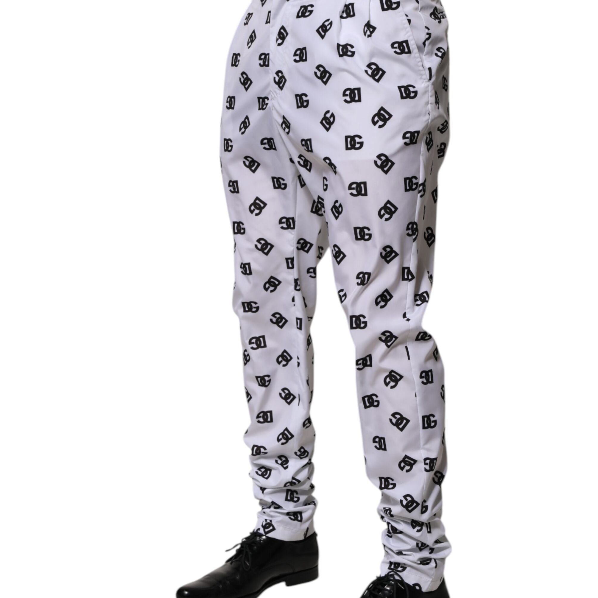 Dolce & Gabbana White Logo Cotton Skinny Denim Trouser Pants