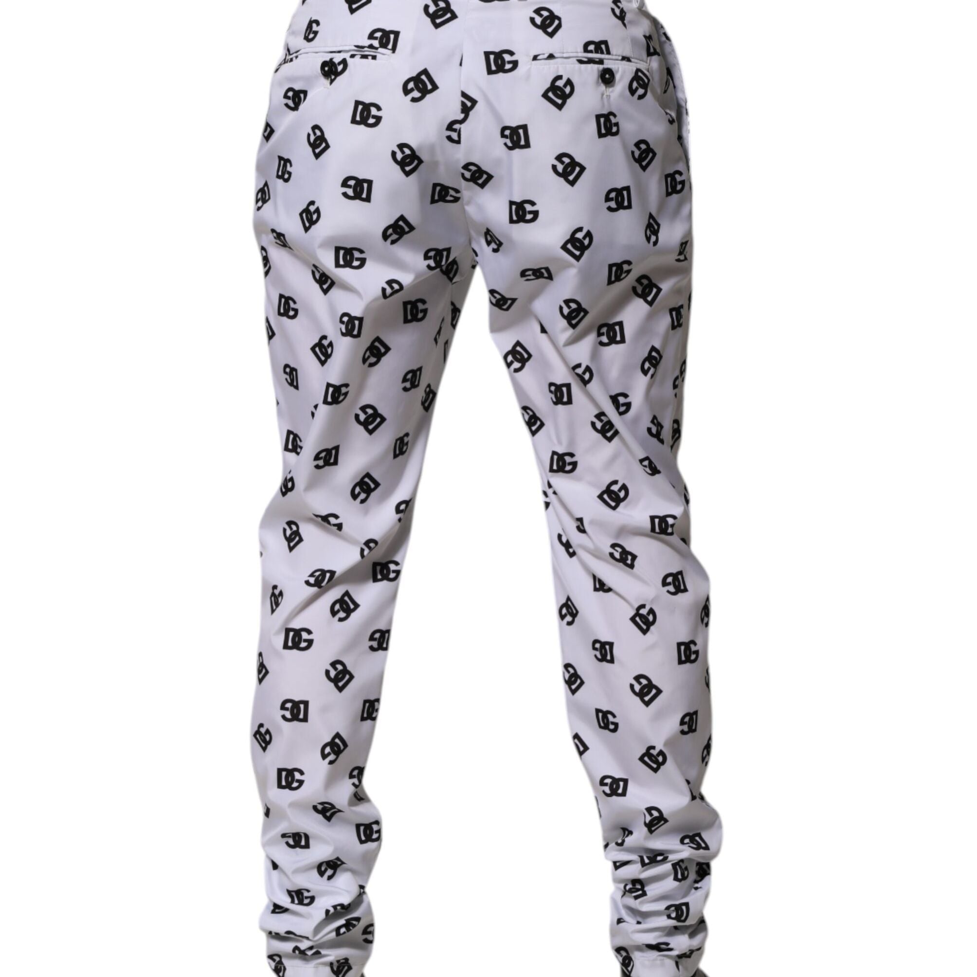 Dolce & Gabbana White Logo Cotton Skinny Denim Trouser Pants