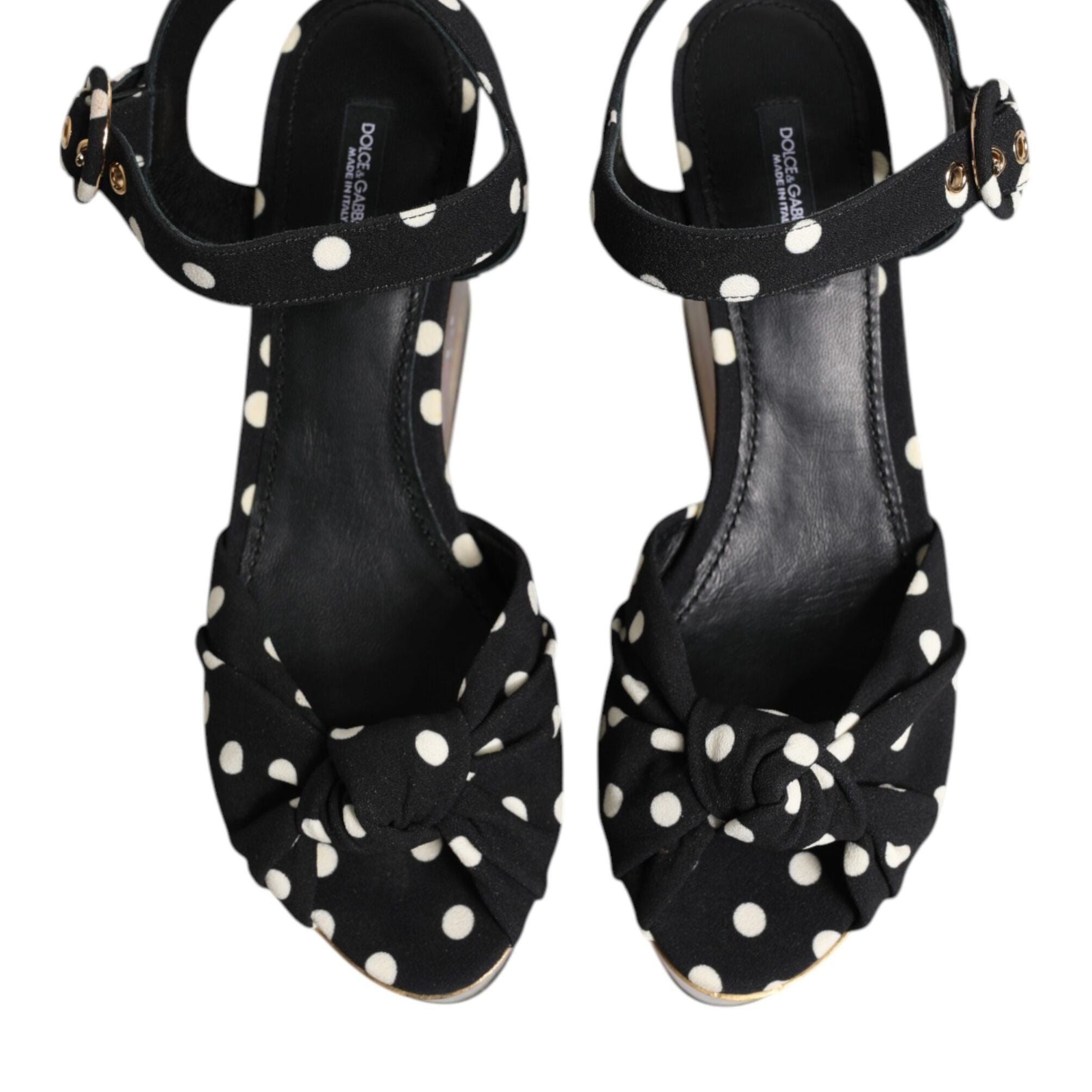 Dolce & Gabbana Multicolor Fish Polka Dot Wedge Sandals Shoes
