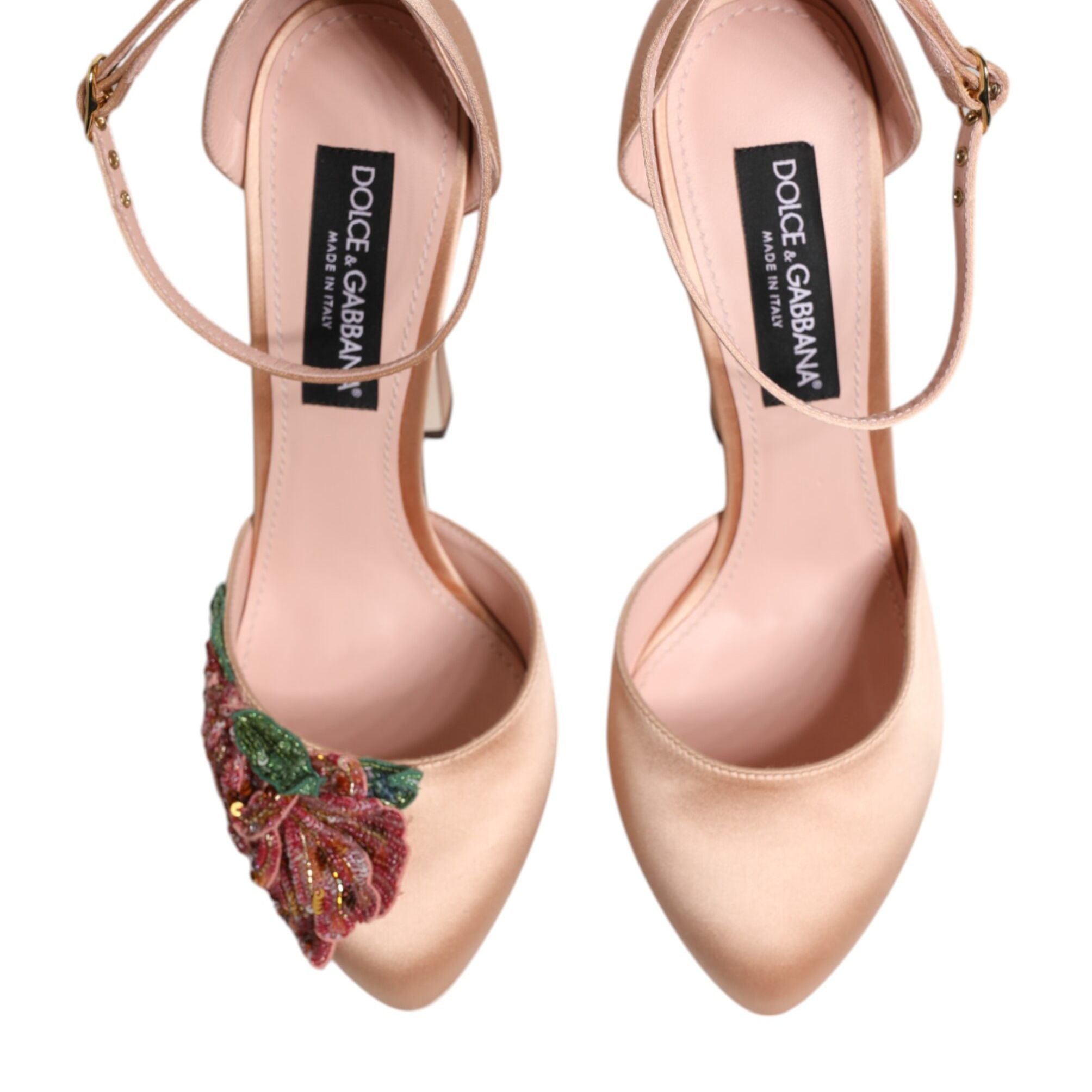 Dolce & Gabbana Pink Block Heels Ankle Strap Sandals Shoes