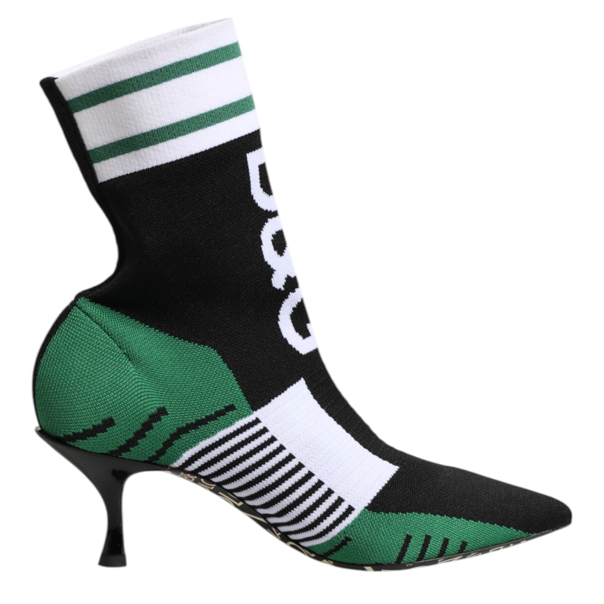 Dolce & Gabbana Green Stretch Sock Style Ankle Boots Shoes