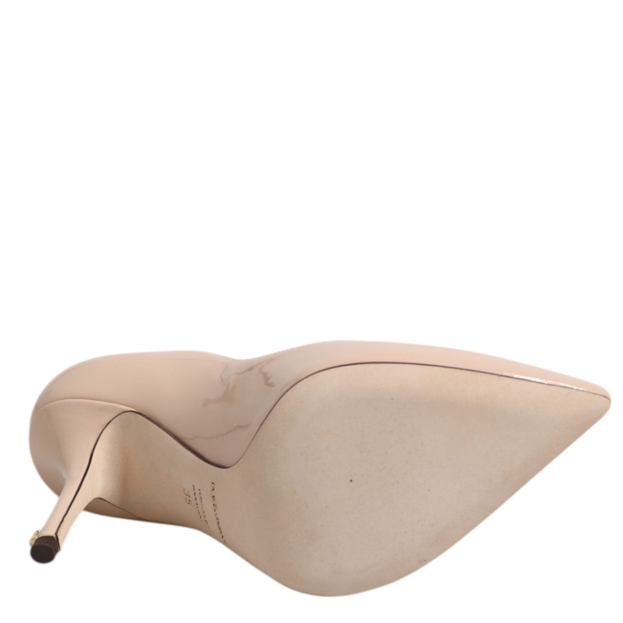 Dolce & Gabbana Beige Patent Leather Stiletto Heel Pumps Shoes