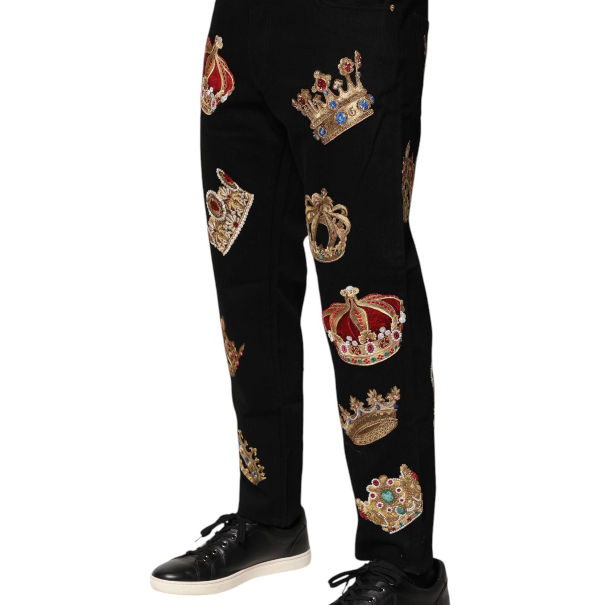 Dolce & Gabbana Black Baroque Royal Men Dress Trouser Pants