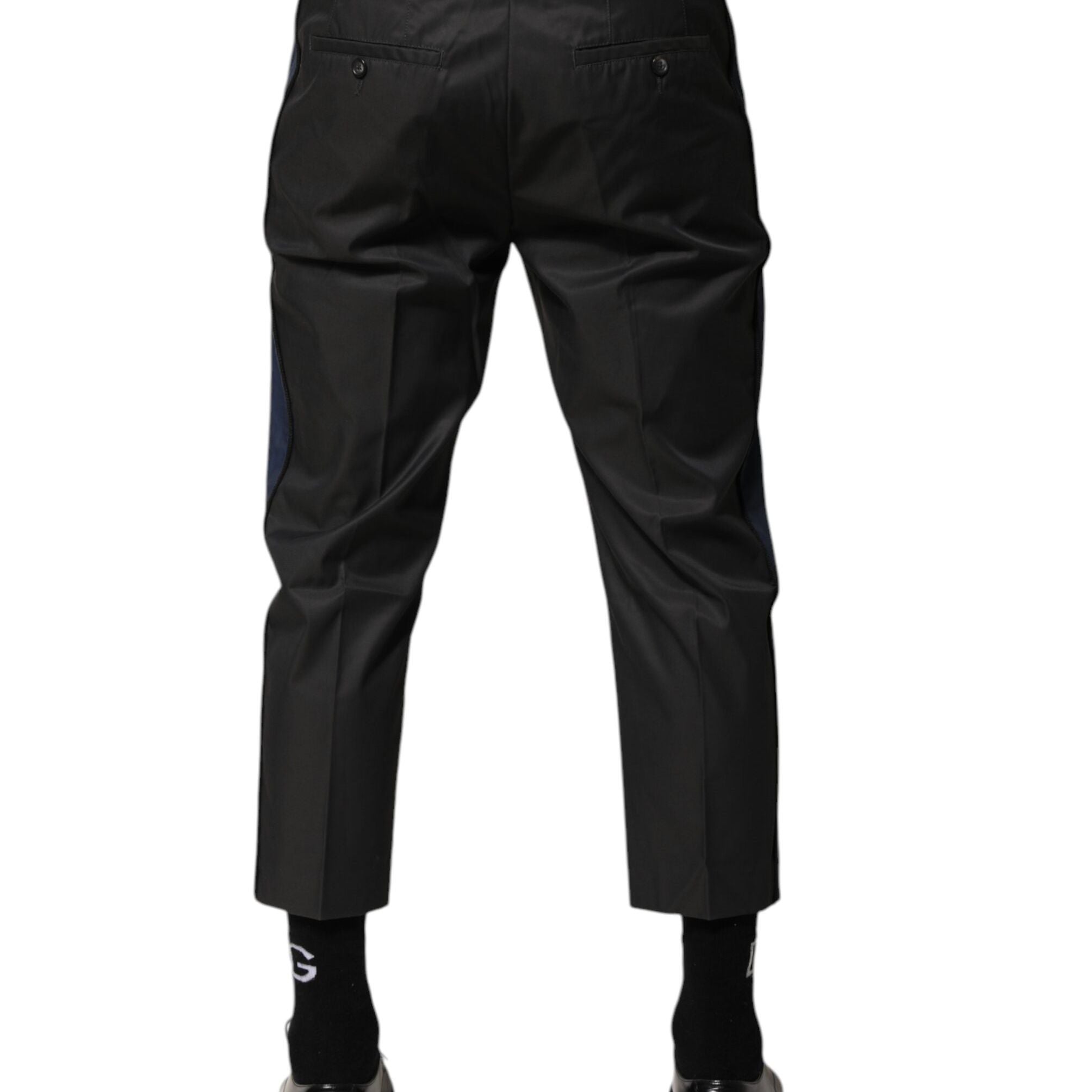 Dolce & Gabbana Gray Blue Cotton 3/4 Chinos Crop Trouser Pants