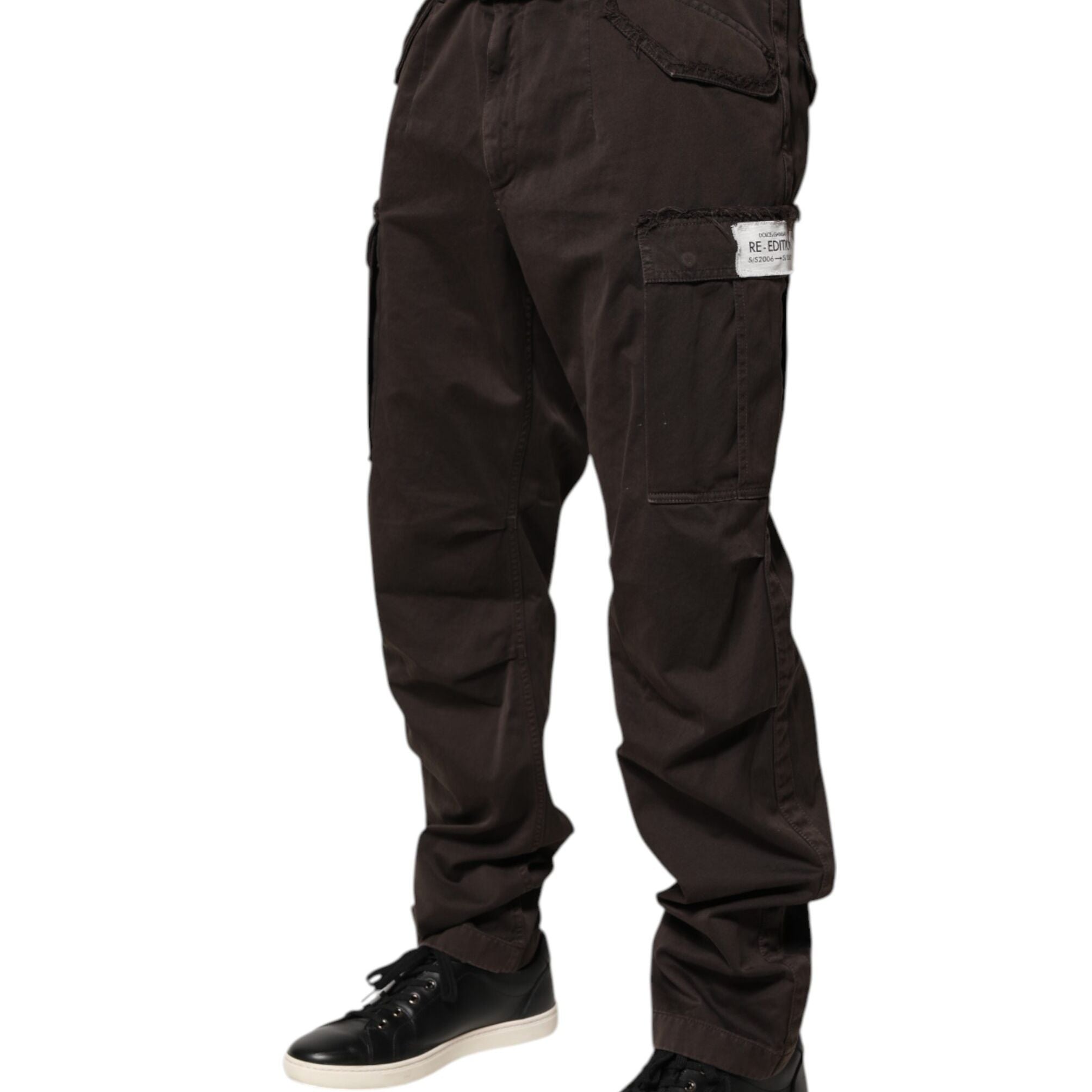 Dolce & Gabbana Brown Cotton Stretch Cargo Men Trouser Pants