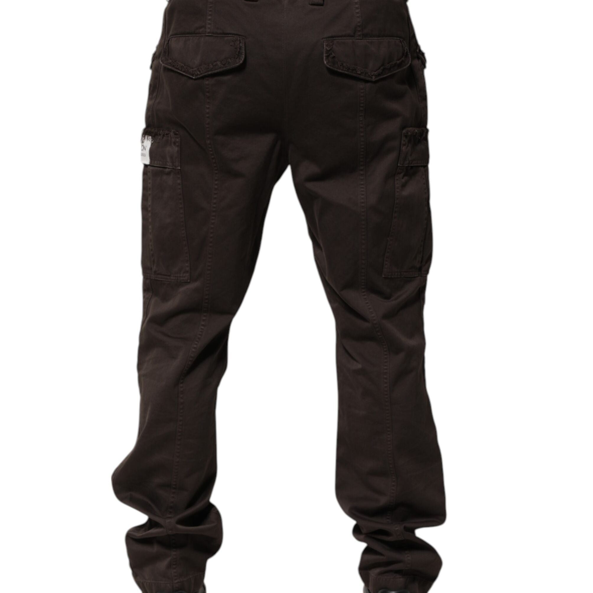 Dolce & Gabbana Brown Cotton Stretch Cargo Men Trouser Pants
