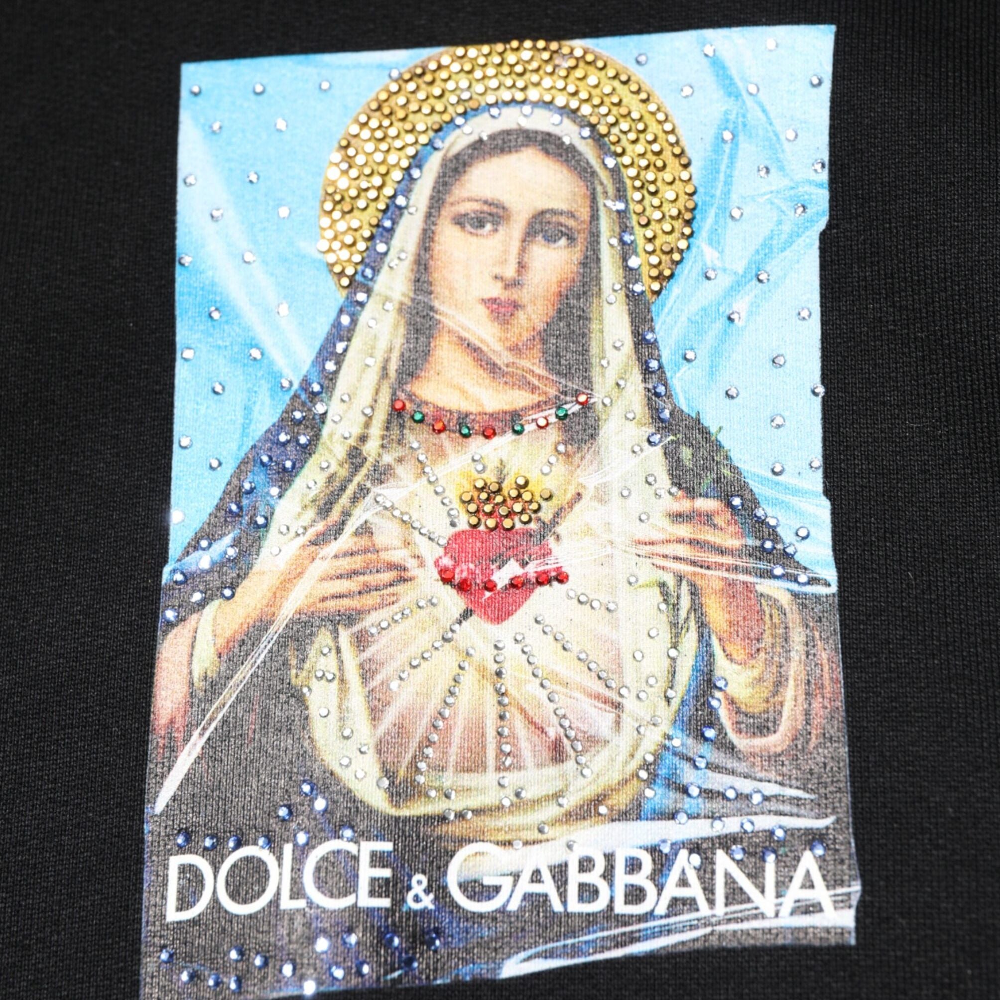 Dolce & Gabbana Black Printed Hoodie Crystal Embellished Jacket