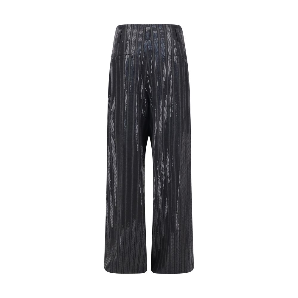 Brunello Cucinelli Gray Fleece Wool Casual Pants