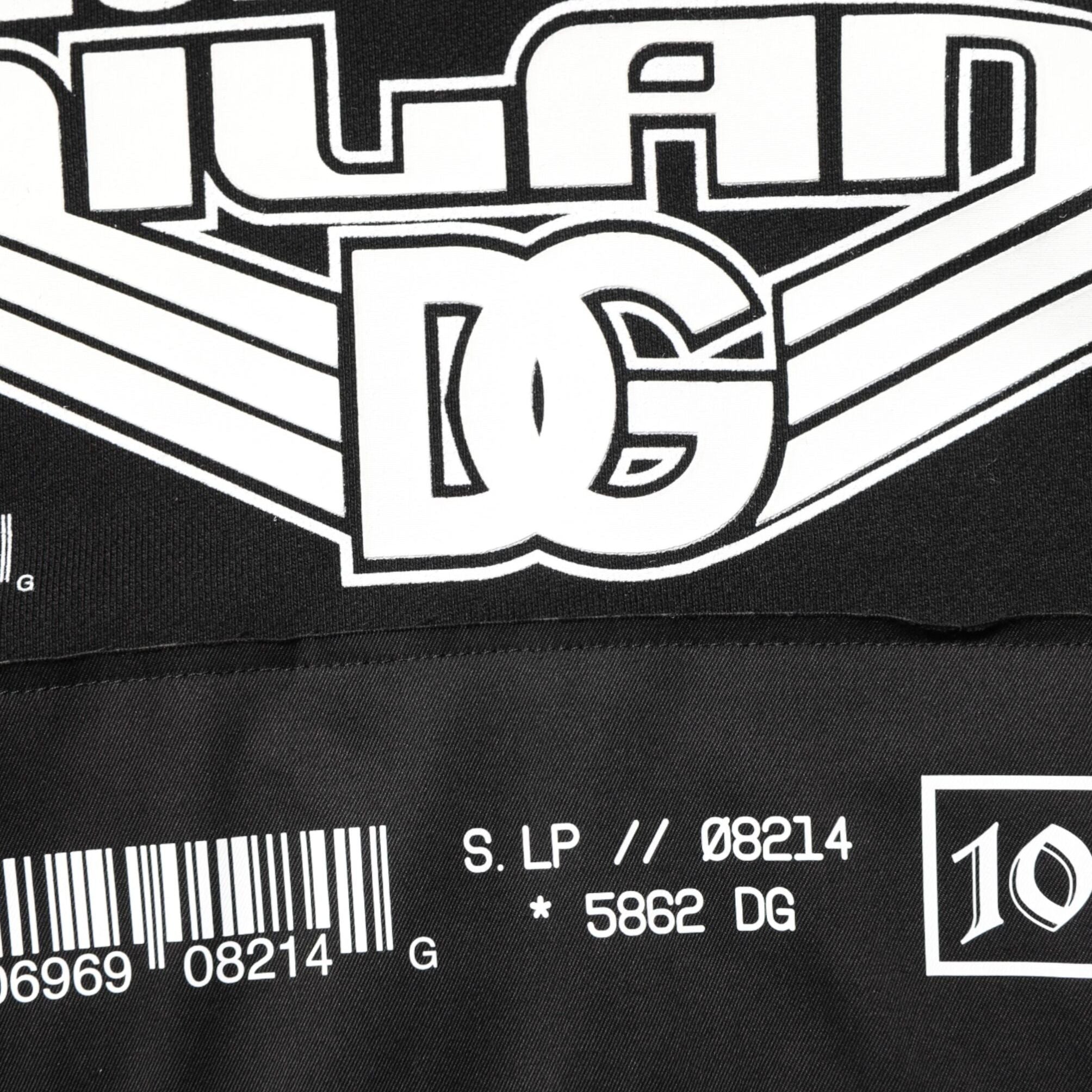 Dolce & Gabbana Black Cotton DG Milano Logo Print Hoodie Sweater