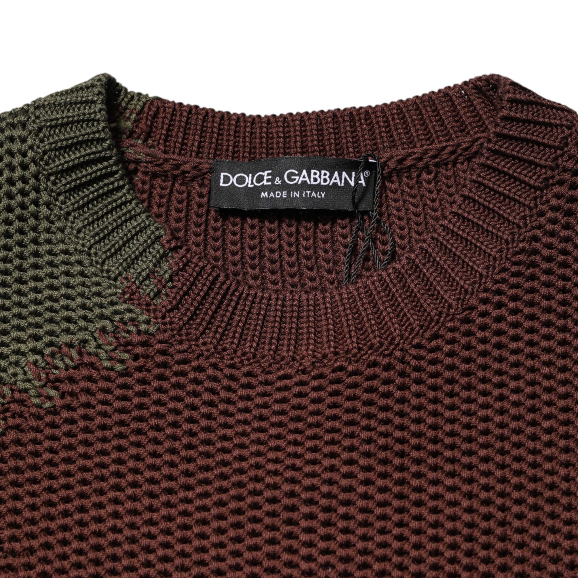 Dolce & Gabbana Multicolor Cotton Abstract Men Pullover Sweater