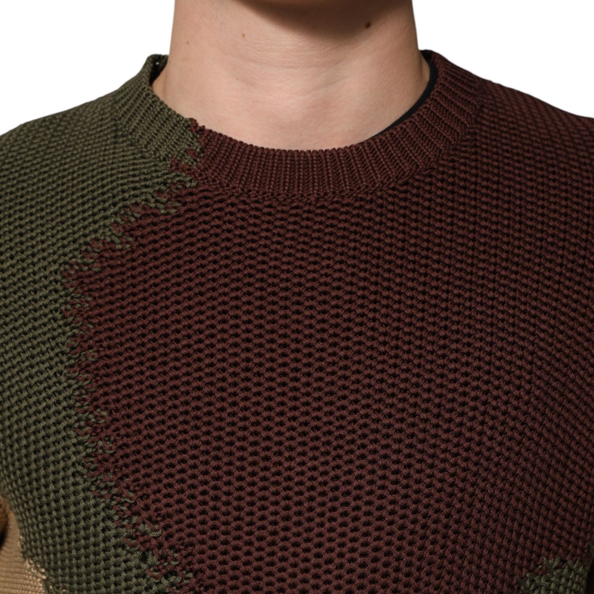 Dolce & Gabbana Multicolor Cotton Abstract Men Pullover Sweater