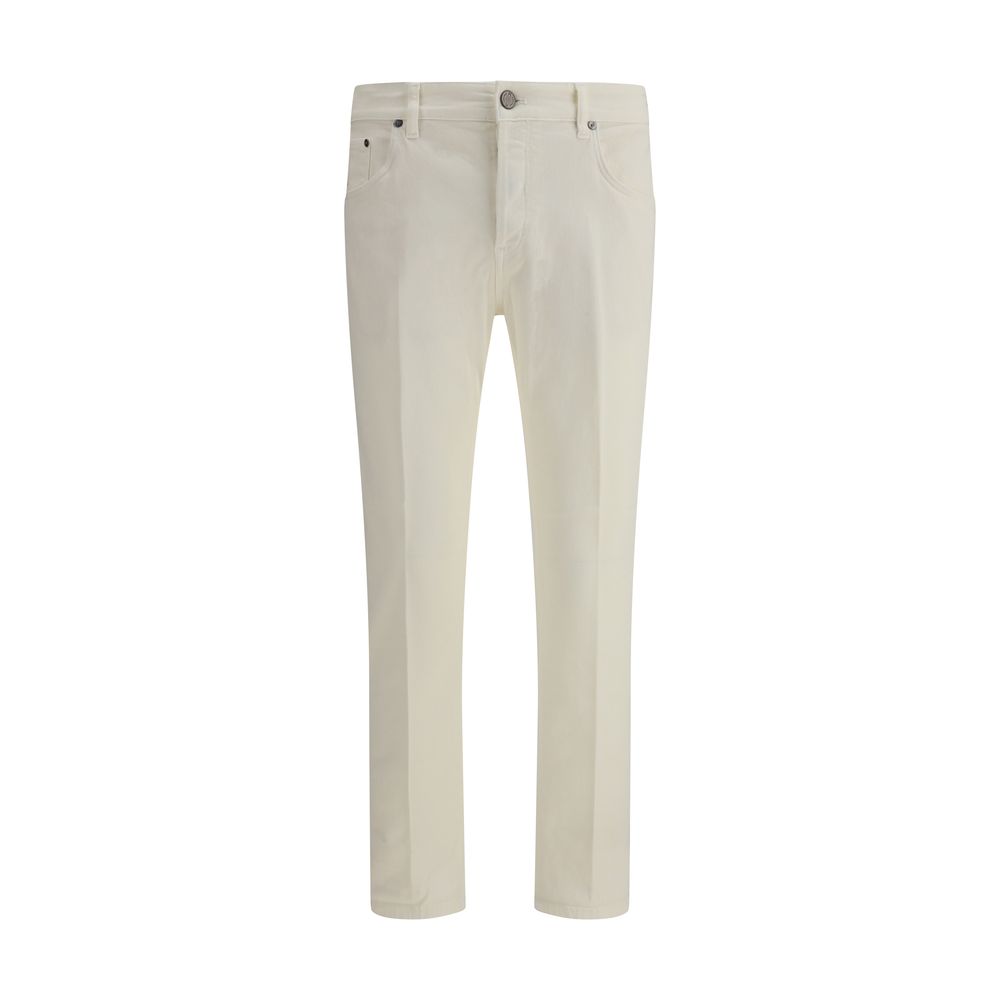 PT Torino Beige Cotton Slim Fit Jeans