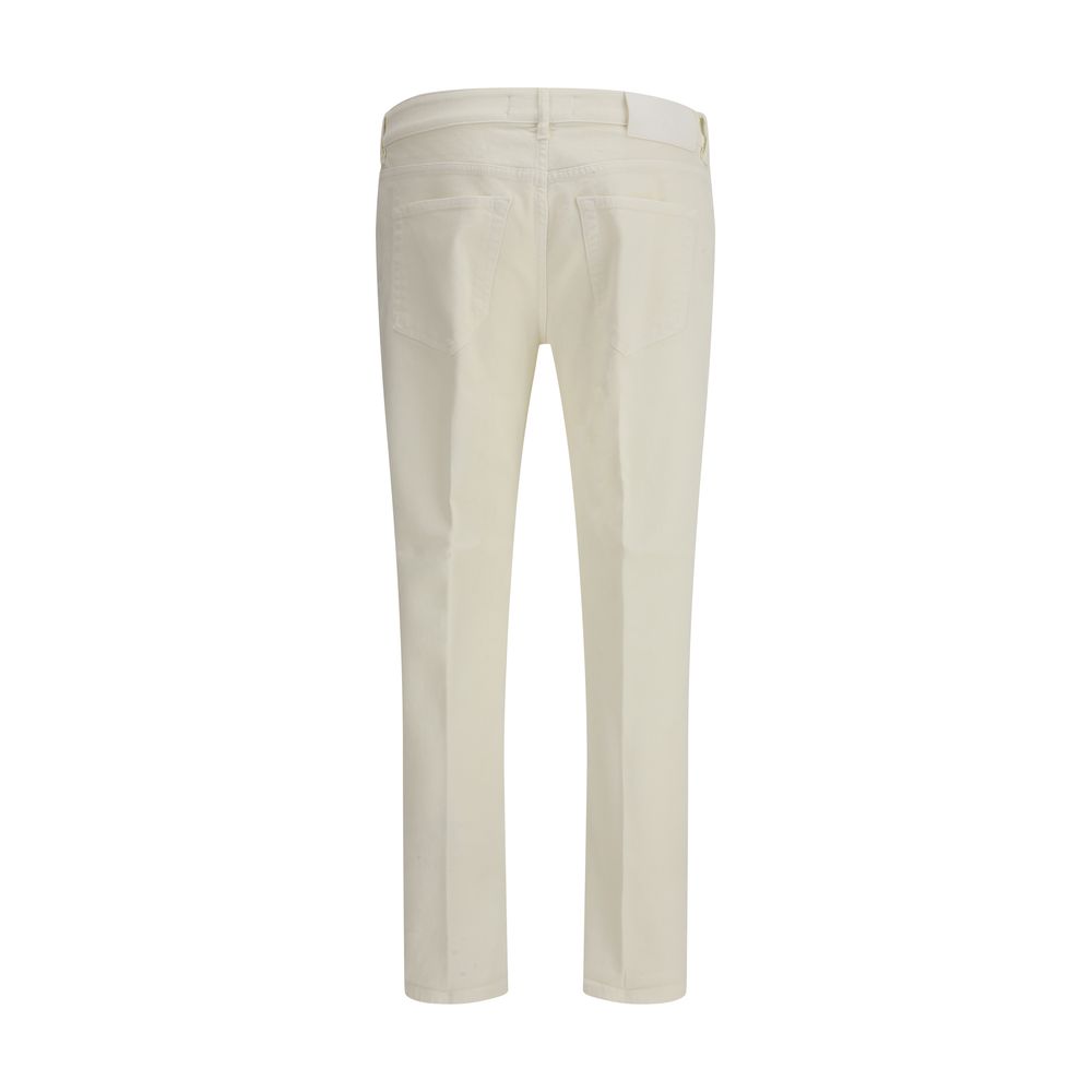 PT Torino Beige Cotton Slim Fit Jeans