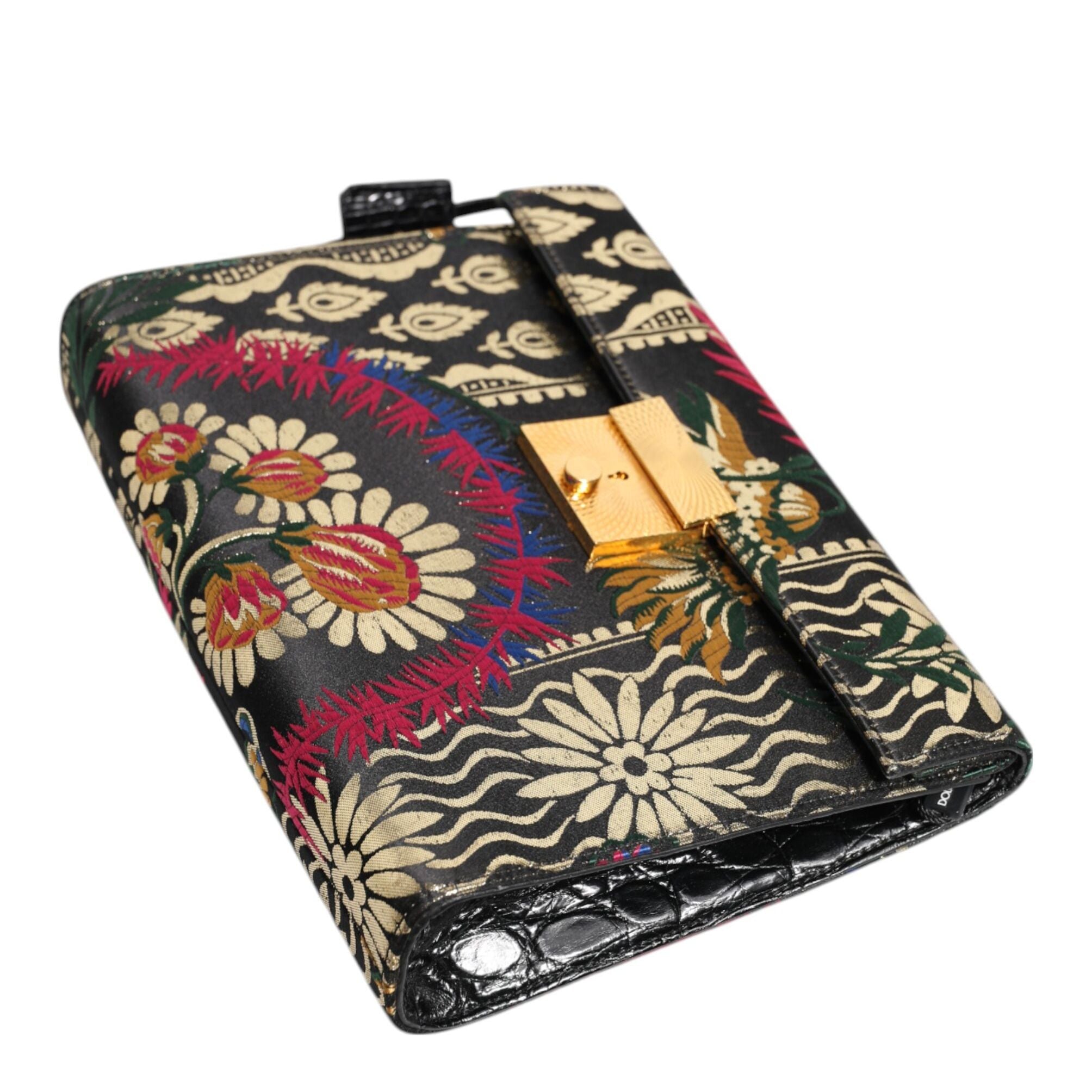 Dolce & Gabbana Multicolor Jacquard Floral Document Briefcase Bag