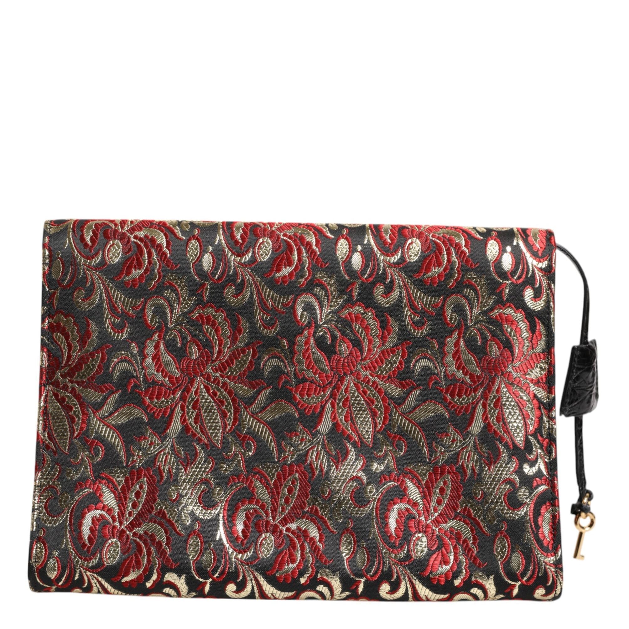 Dolce & Gabbana Multicolor Jacquard Floral Document Briefcase Bag