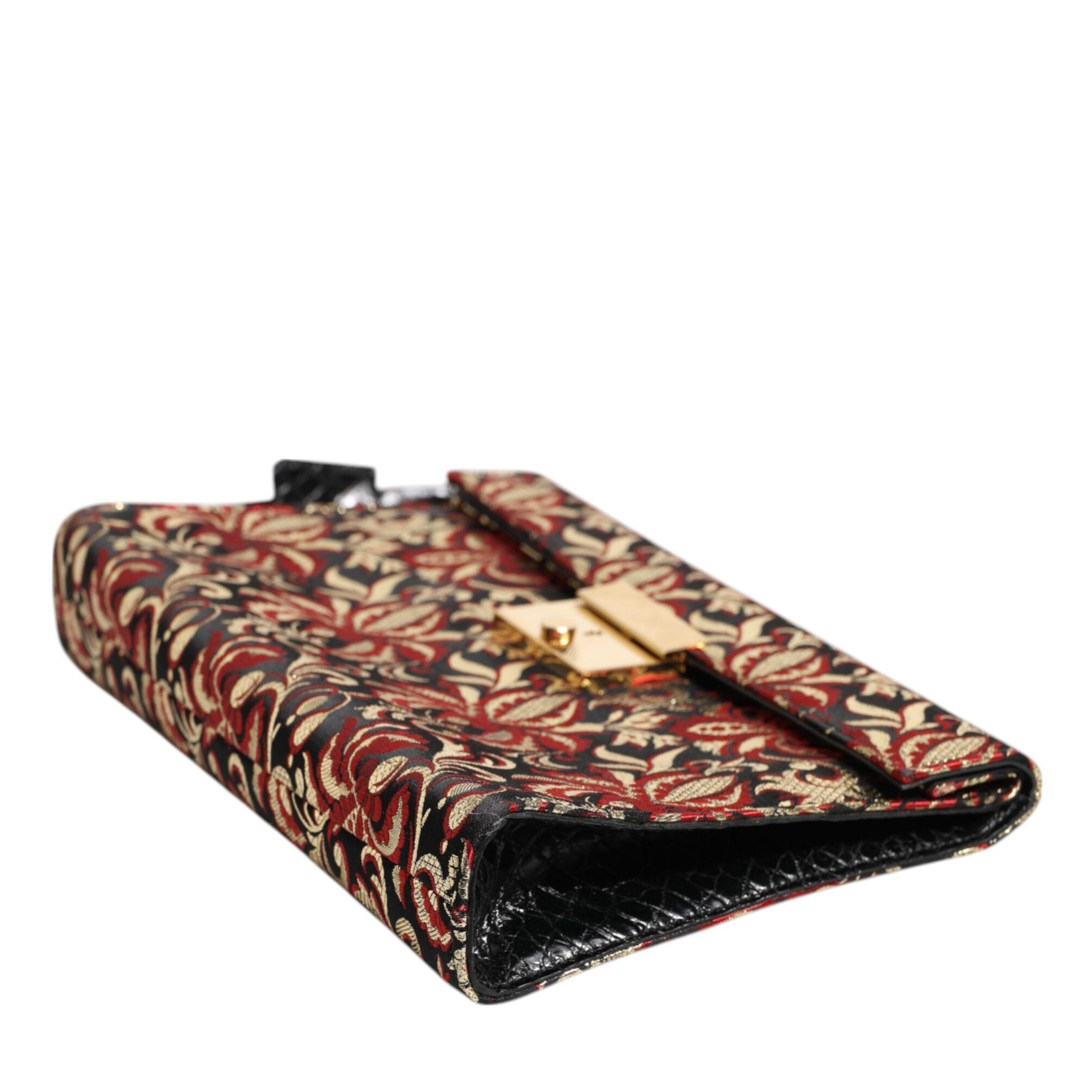 Dolce & Gabbana Multicolor Jacquard Floral Document Briefcase Bag