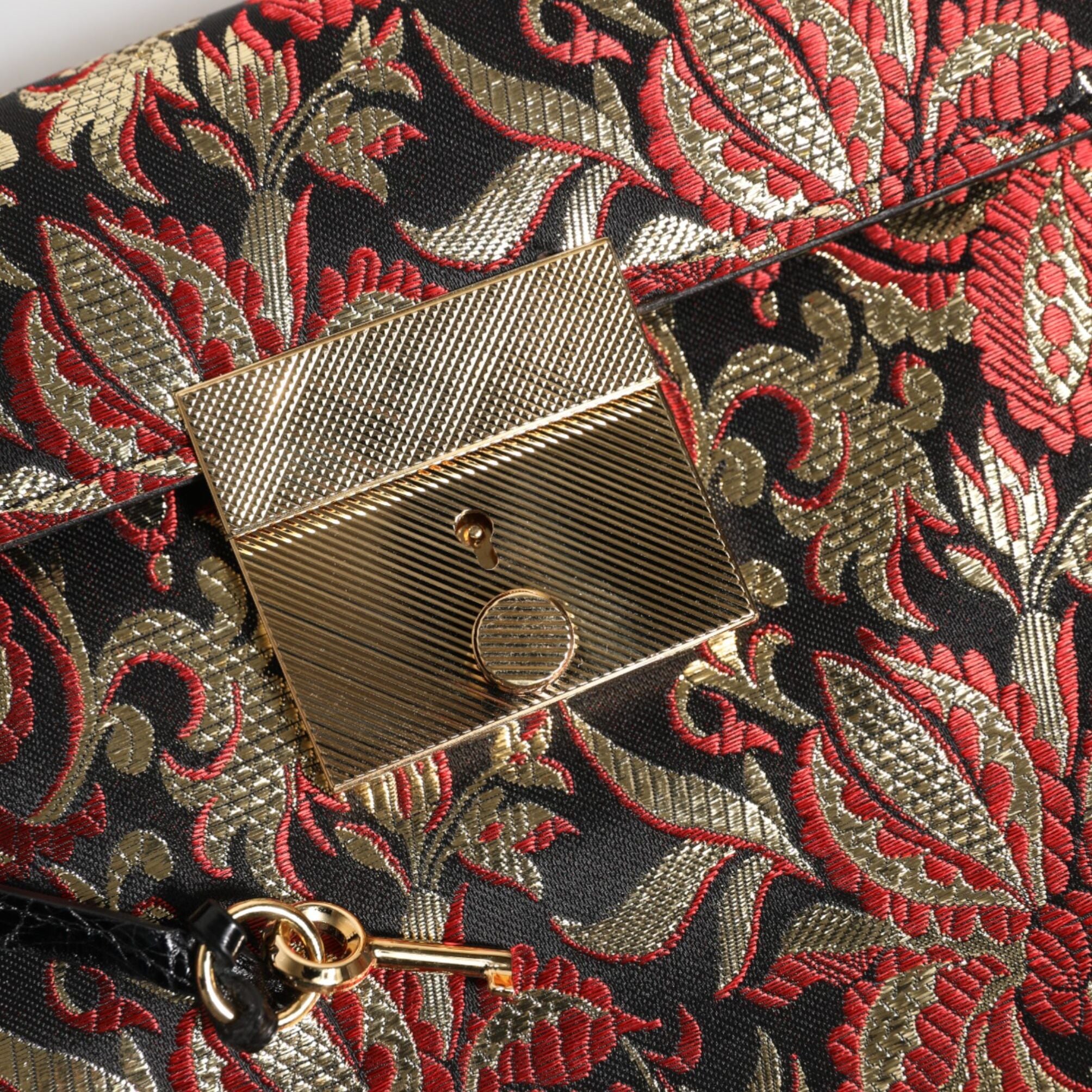 Dolce & Gabbana Multicolor Jacquard Floral Document Briefcase Bag