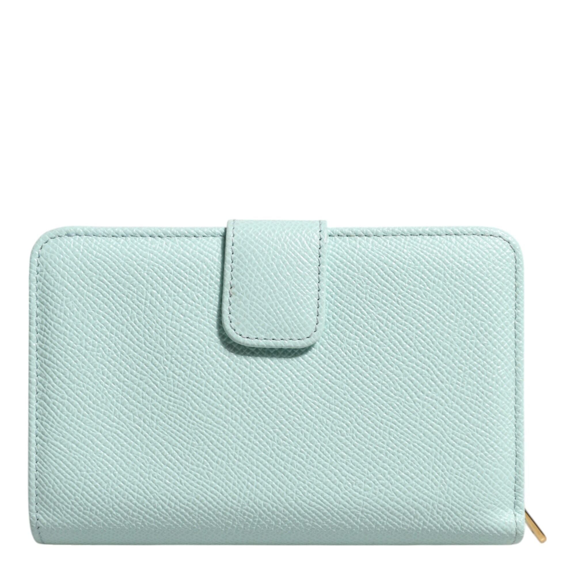 Dolce & Gabbana Mint Green Leather Bifold Continental Clutch Wallet